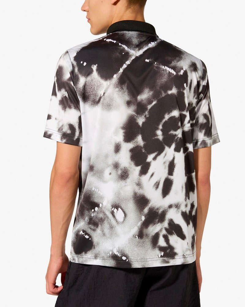Australian Poloshirt Ace All Print schwarz/weiss Herren