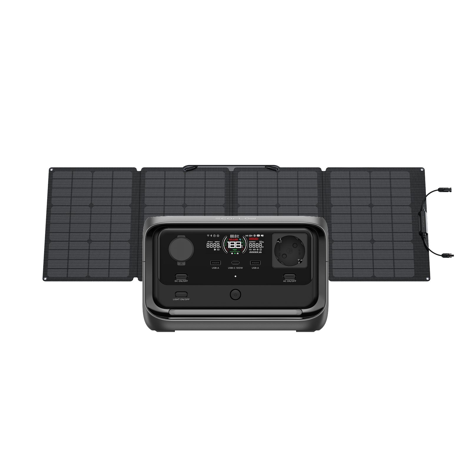 Ecoflow ECOFLOW RIVER 3 Plus Tragbare Powerstation & 110 W Solarpanel Powerstation, 286 Wh LFP Batterie, bis zu 1 200 W Leistung