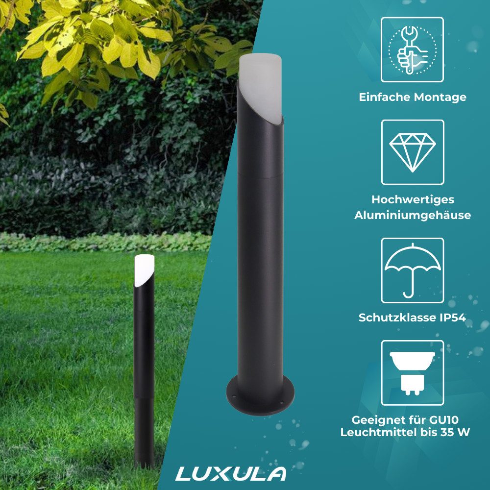 LUXULA LED Pollerleuchte LUXULA LED Wegeleuchte 10 W schwarz