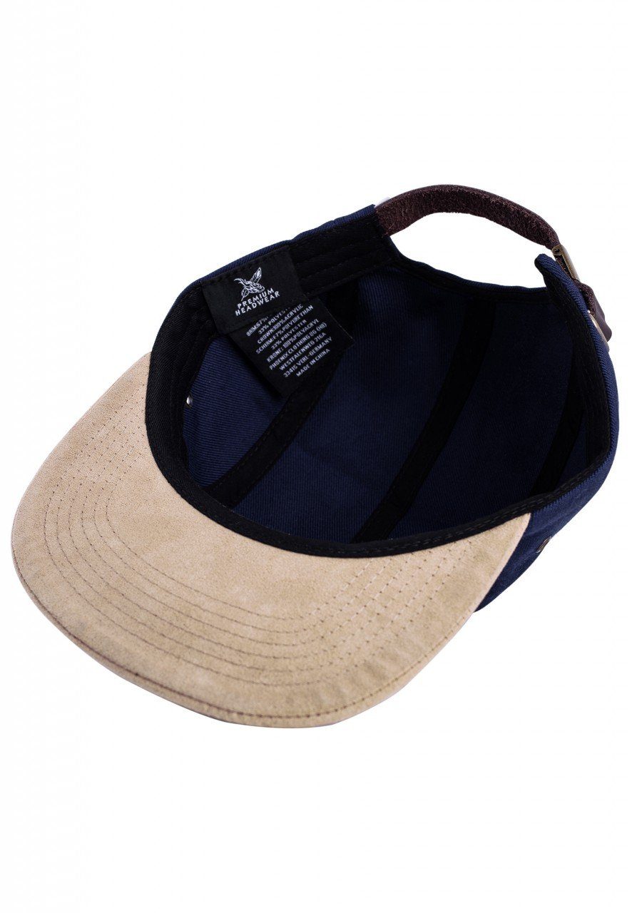 Blackskies Snapback Cap Port Royale 5-Panel Cap - Blau-Suede