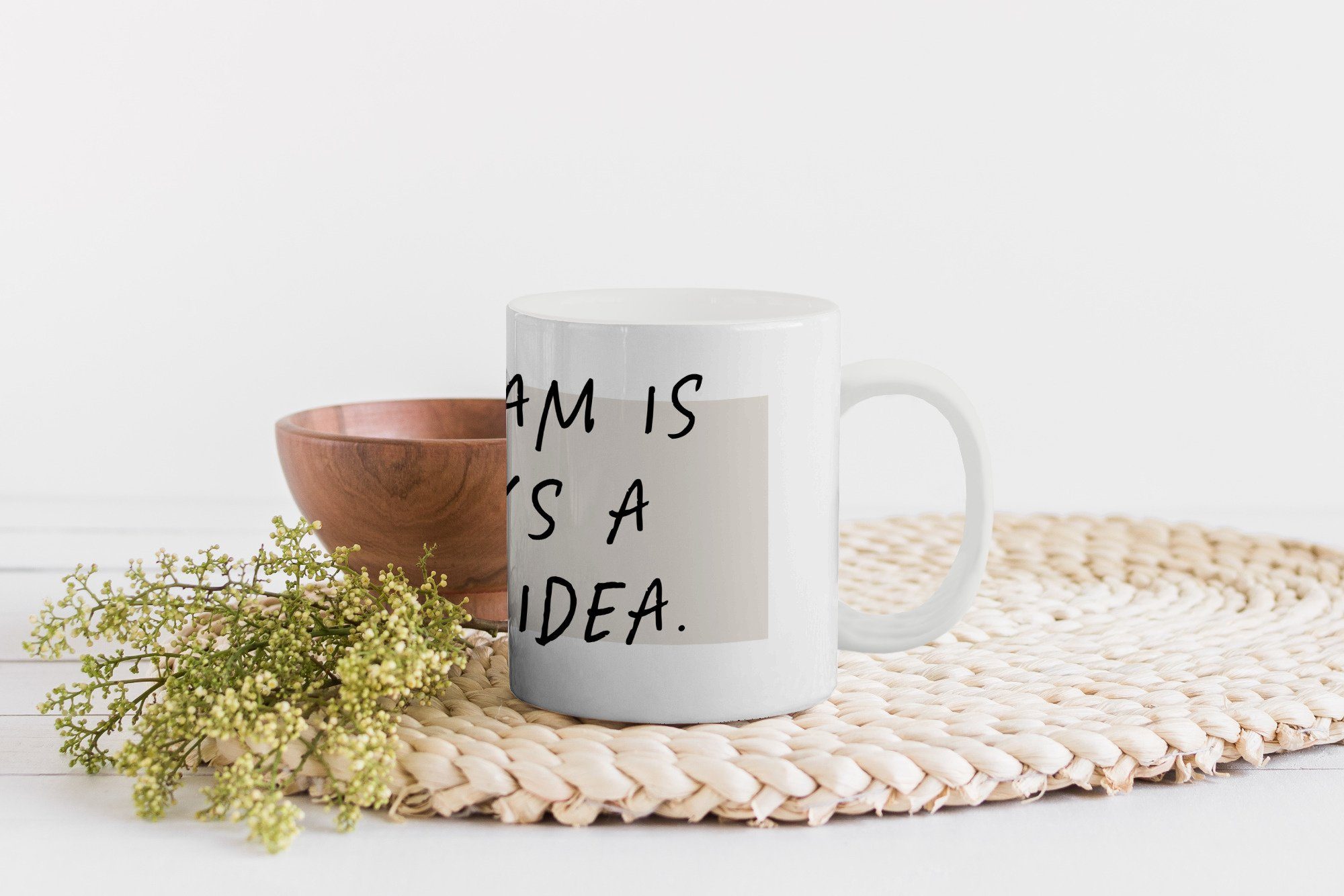 Zitate, Becher, immer Sprichwörter Kaffeetassen, Teetasse, Geschenk Teetasse, Idee Keramik, - eine gute Eiscreme ist Tasse MuchoWow -