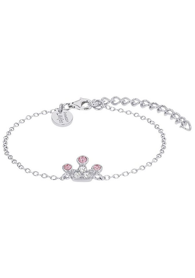 Prinzessin Lillifee Armband Krone, 2036939, mit Glasstein, Zusätzlich wurde  der Kronen-Anhänger mit strahlenden Glassteinen verziert