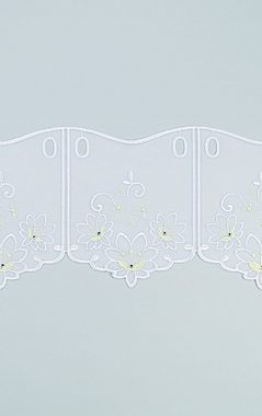 Scheibengardine Blume mit Glitzerstein, LYSEL®, (1 St), transparent, HxB 18x48cm