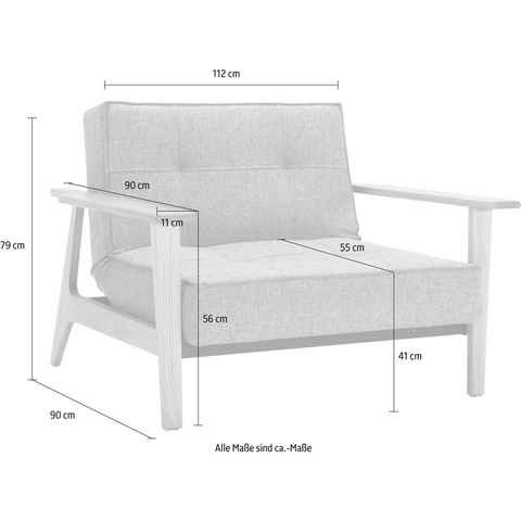 INNOVATION LIVING ™ Sessel Splitback, mit Frej Arm, in Eiche, in skandinavischen Design