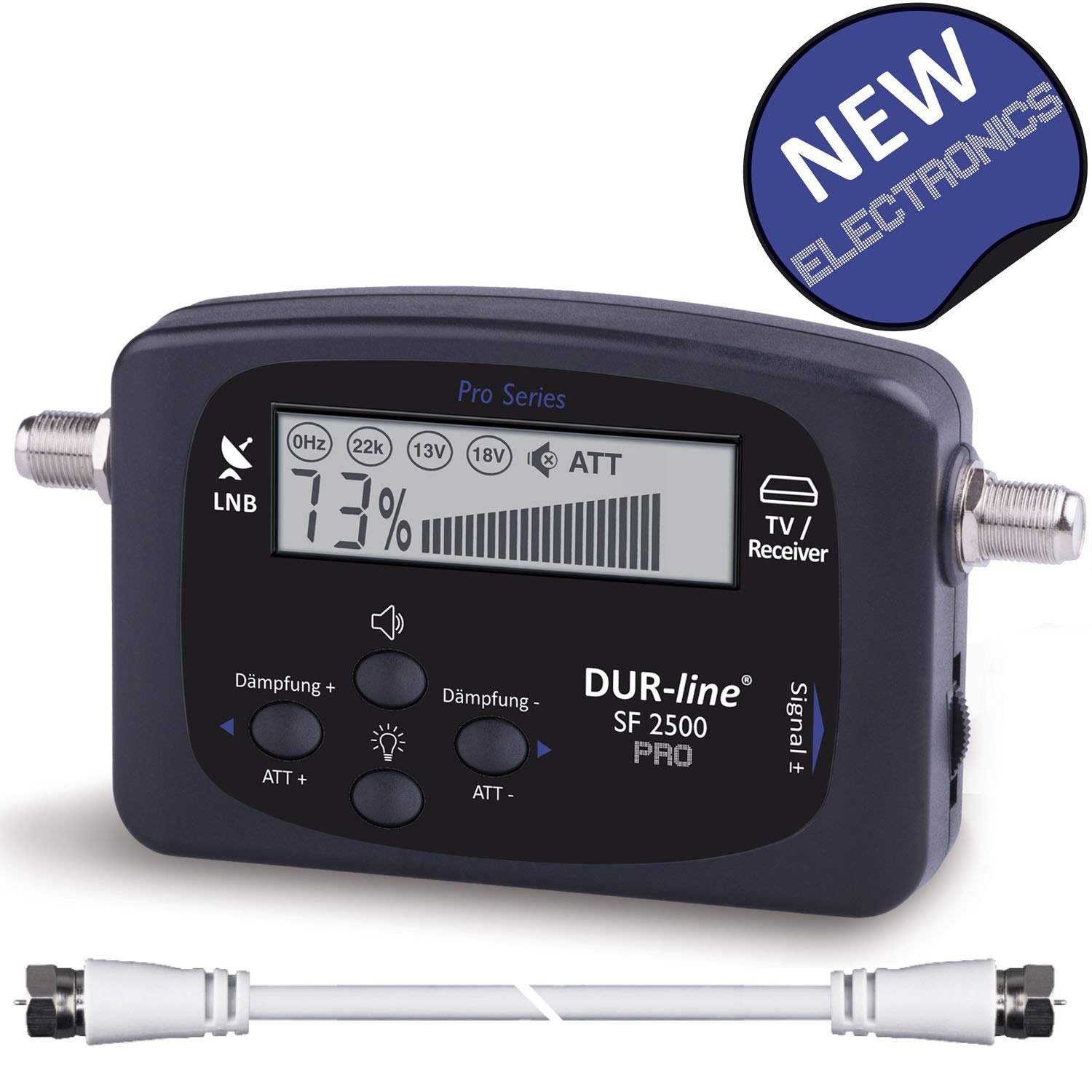 DUR-line NEU - DUR-line® SF 2500 Pro - Satfinder - Besseres Display, Neue Elekt SAT-Kabel