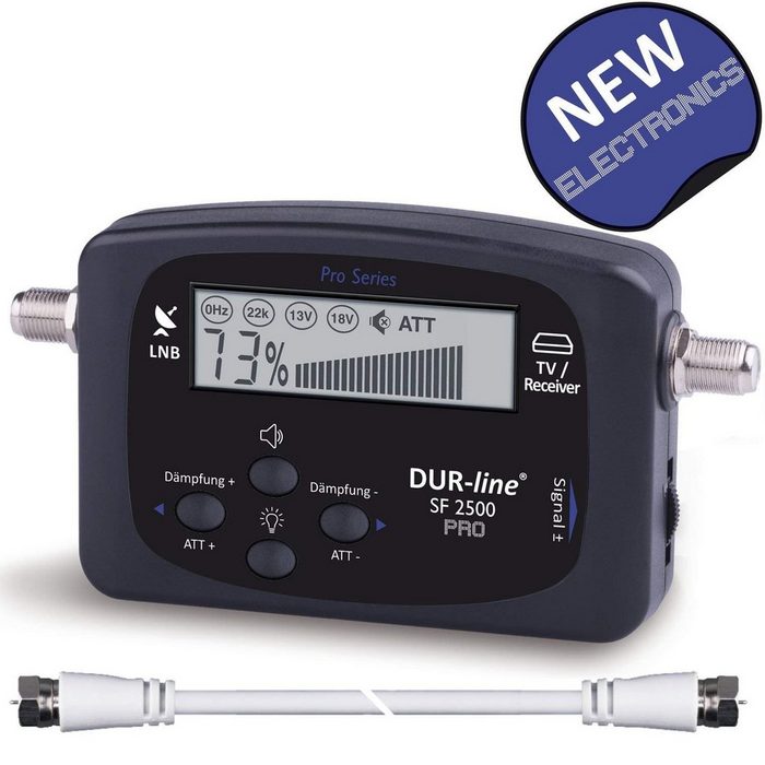 DUR-line NEU - DUR-line® SF 2500 Pro - Satfinder - Besseres Display Neue Elekt SAT-Kabel JZ9976