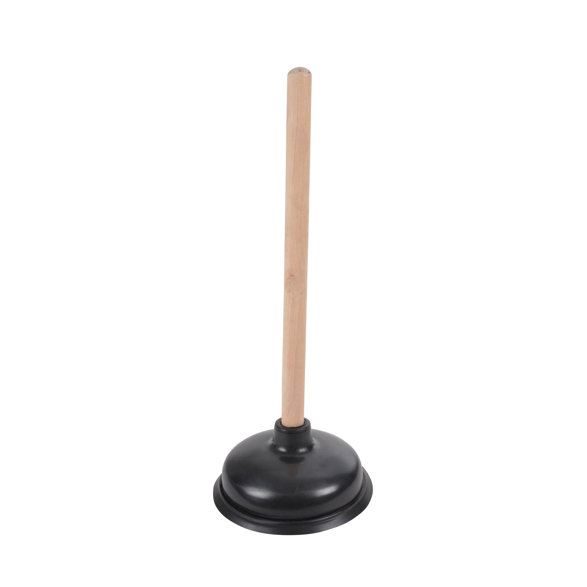 Sanixa Rohrreinigungspumpe Abflussreiniger schwarz Holzstiel 13,5 cm Pömpel Ausgussreiniger, L: 35 cm, (1 tlg), Gummi-Saugglocke Abflussreiniger Pümpel für WC
