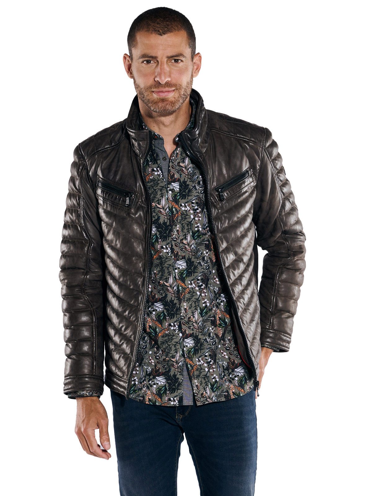 Engbers Lederjacke engbers Herren Lederjacke regular, Dunkelbraun