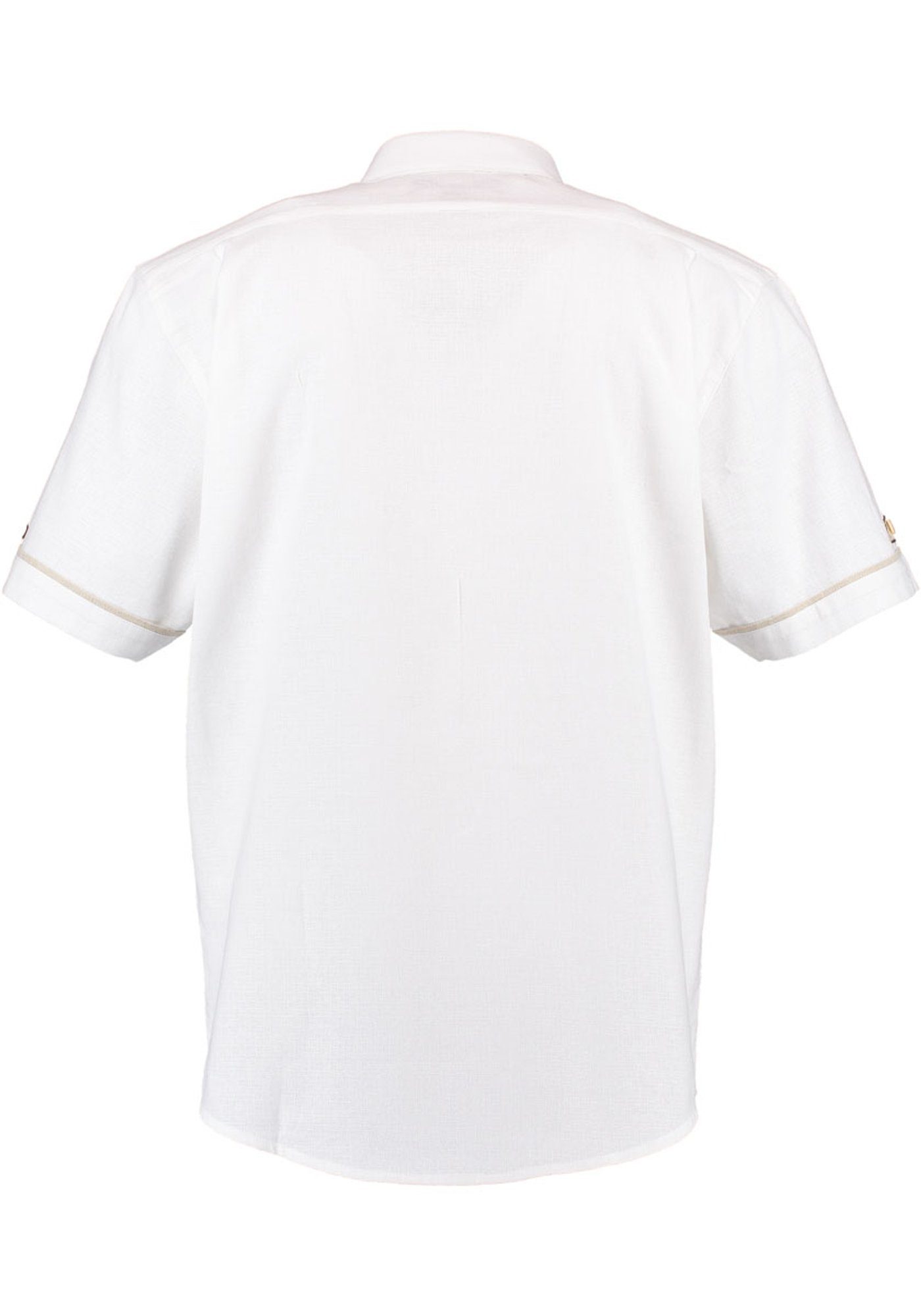 Brust der mit Hirsch-Stickerei OS-Trachten auf Trachtenhemd Kurzarmhemd Lavona