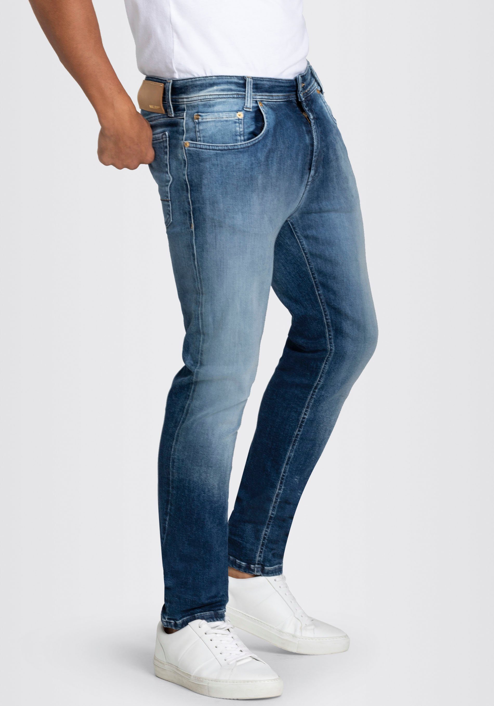 MAC Straight-Jeans Flexx-Driver super blue 3D elastisch authentic wash