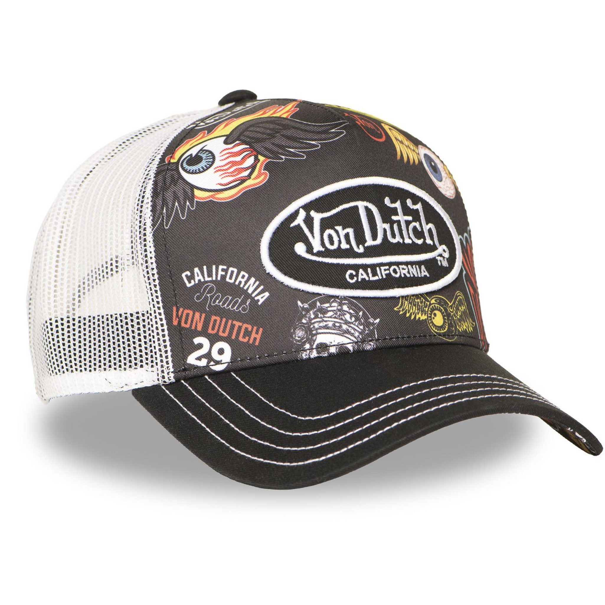 Von Dutch Trucker Cap Von Dutch Originals Trucker Cap - SUBLAMATION (Basecap, Basecap, Meshcap, Trucker Kappe) Front und Schirmunterseite sind im gleichen Design bedruckt