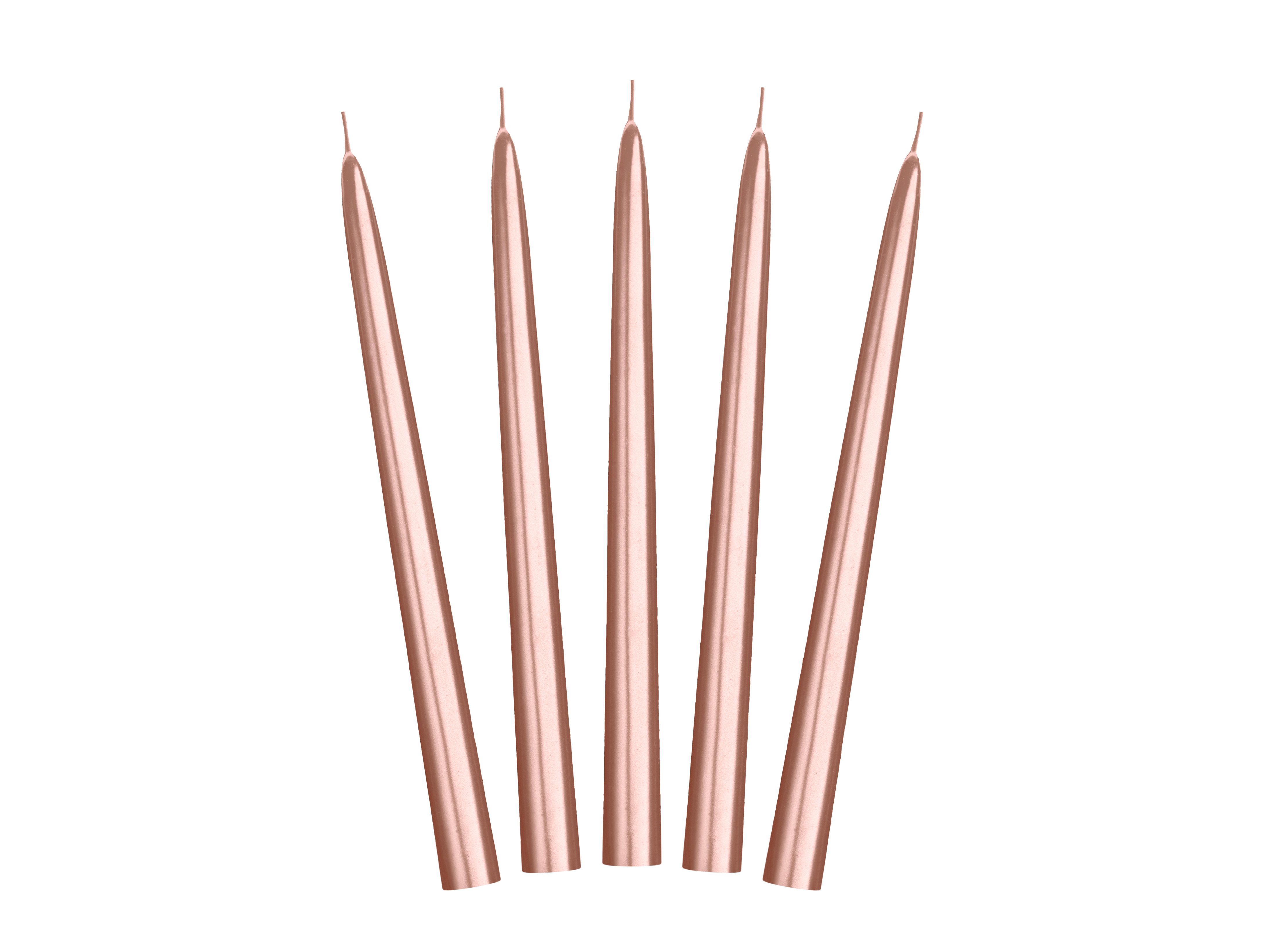 Geburtstagskerze Spitzkerze 24 cm 10Stk., Roségold Metallic