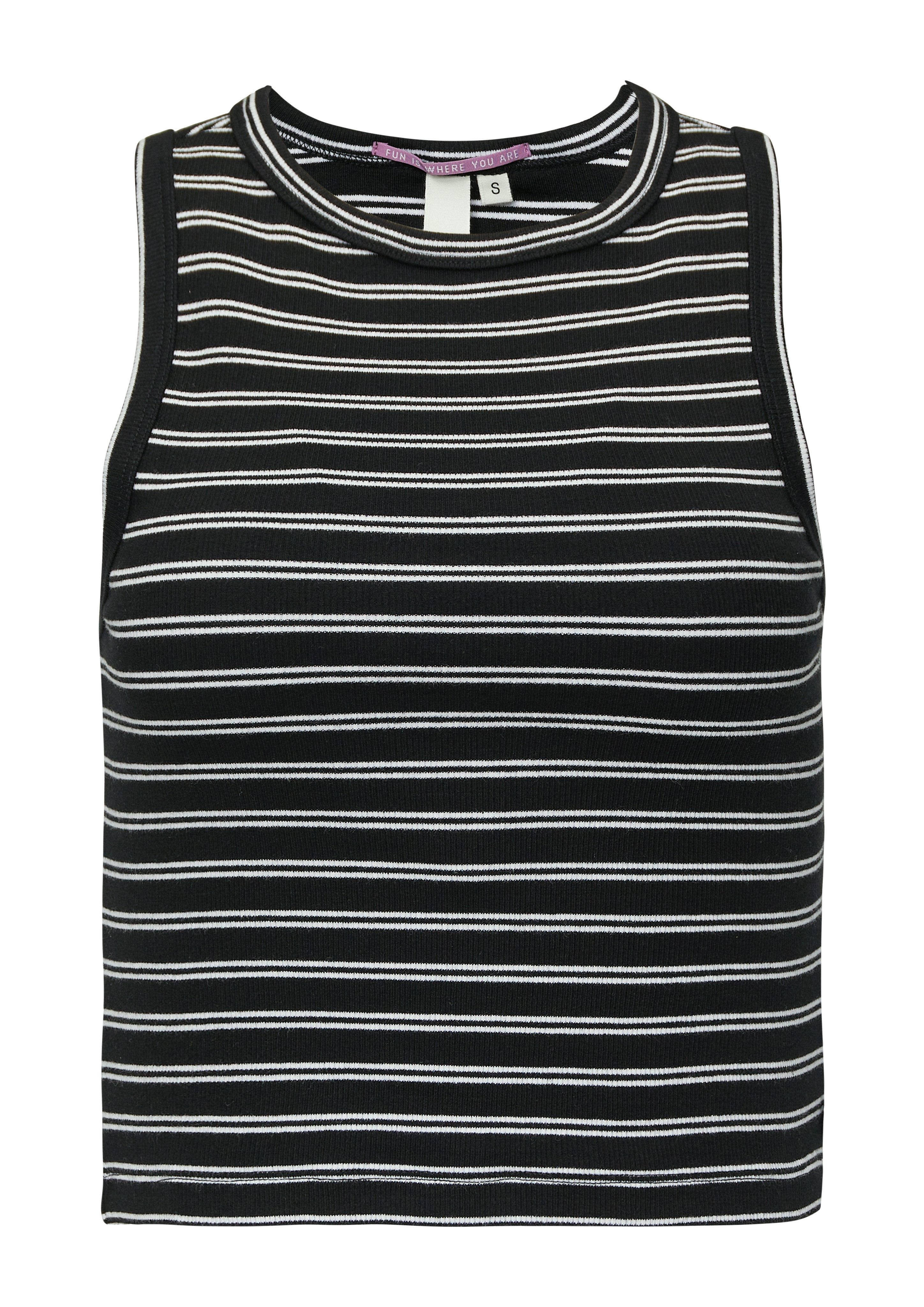 QS Shirttop Verkürztes Ripp-Top im Slim günstig online kaufen