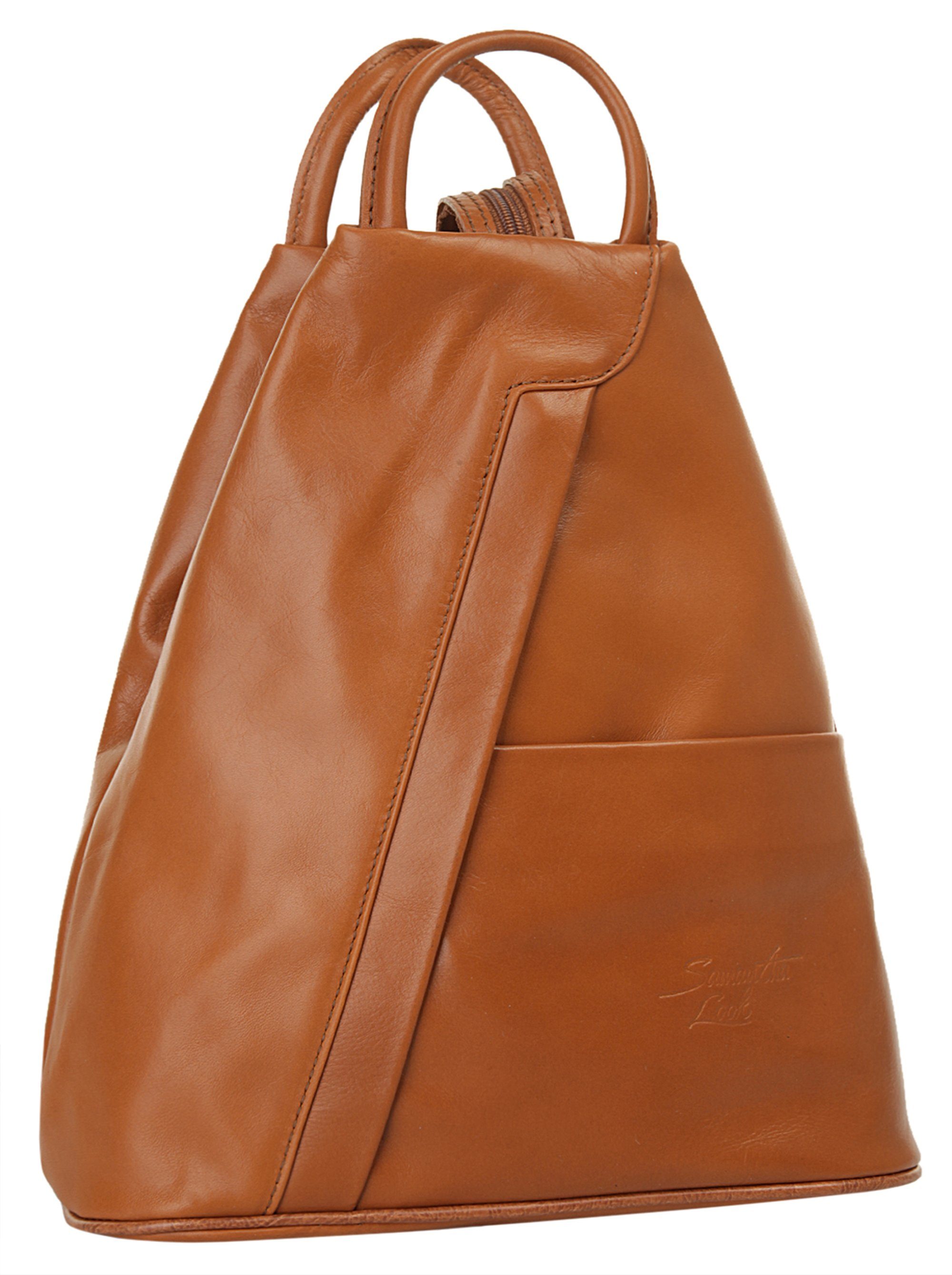 Samantha Look Cityrucksack SAMANTHA LOOK Damen echt Leder, Made in Italy, echt Leder, Made in Italy – Bild 4 von 5