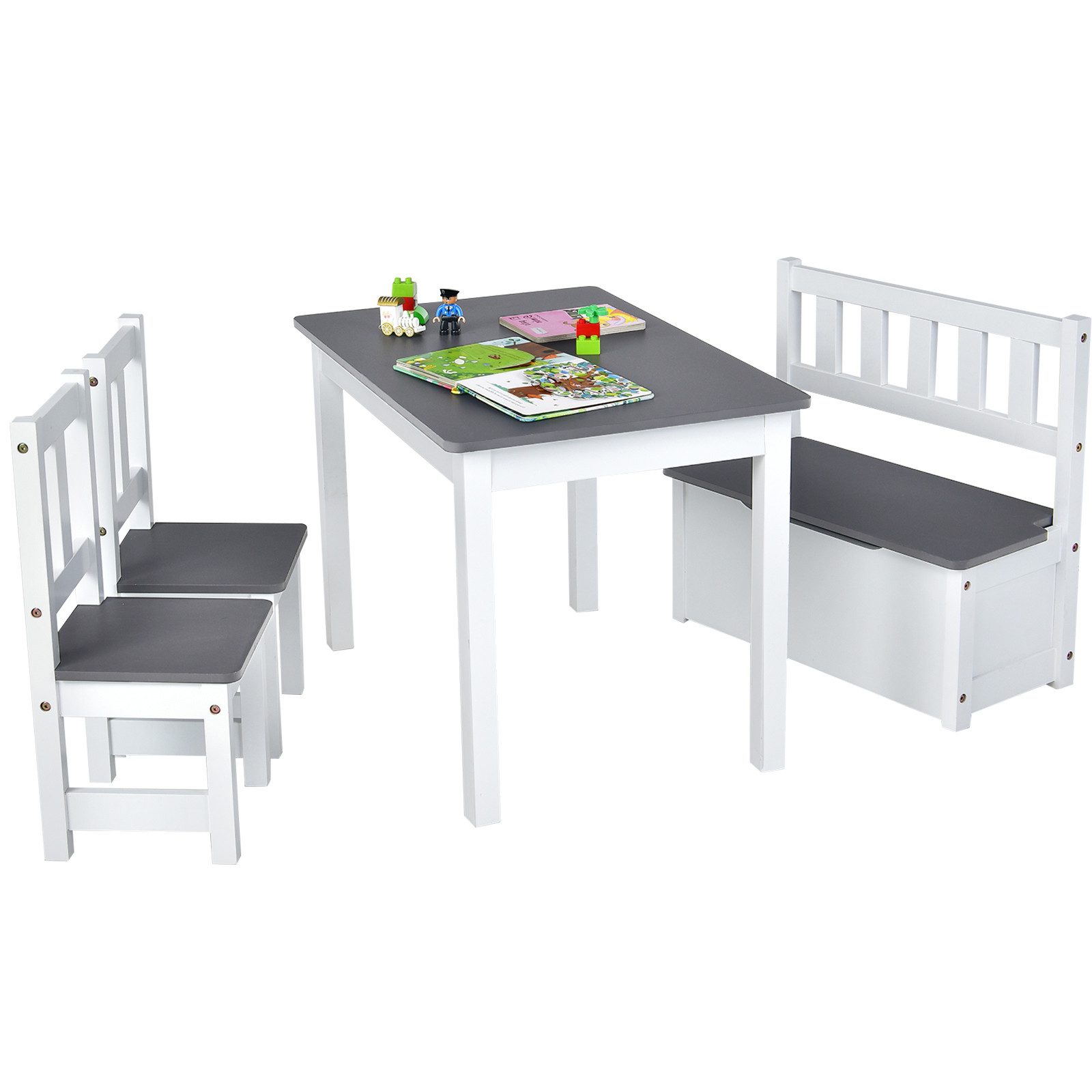 KOMFOTTEU Kindersitzgruppe 4 TLG., (Set), Tisch und 2 Stühle