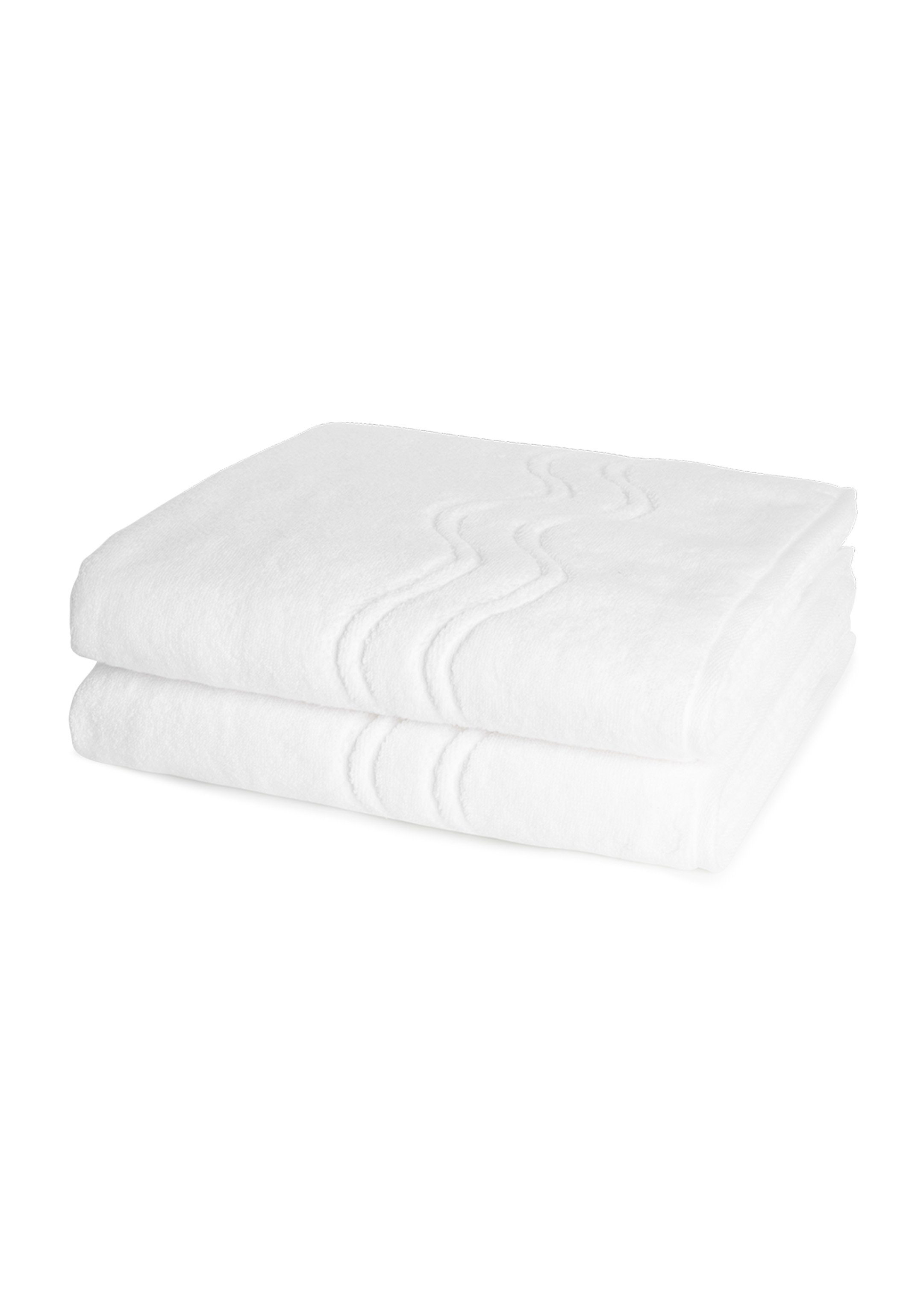ROSS Handtuch Set Cashmere feeling, Walkfrottee, (Spar-Set, 2-tlg), 2 X Duschtuch - Im Set - Baumwolle - Weiß
