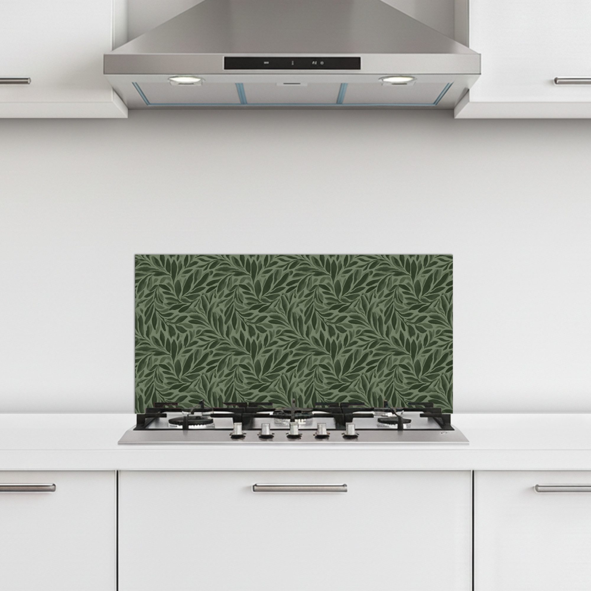KitchenYeah Küchenrückwand selbstklebend (keine Folie) Blätter - Bio - Grün, (1-tlg), Küchenrückwand, Spritzschutz, Kitchen, 60x30 cm