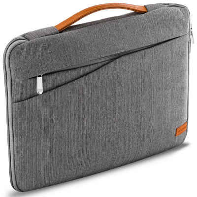 deleyCON Businesstasche deleyCON Notebooktasche für Notebook / Laptop bis 17,3" (43,94cm) - Grau/Braun