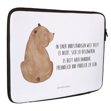 Mr. & Mrs. Panda Laptop-Hülle 20 x 28 cm Bär Schulterblick - Weiß - Geschenk, Notebook-Tasche, Weis, Stylish & Praktisch