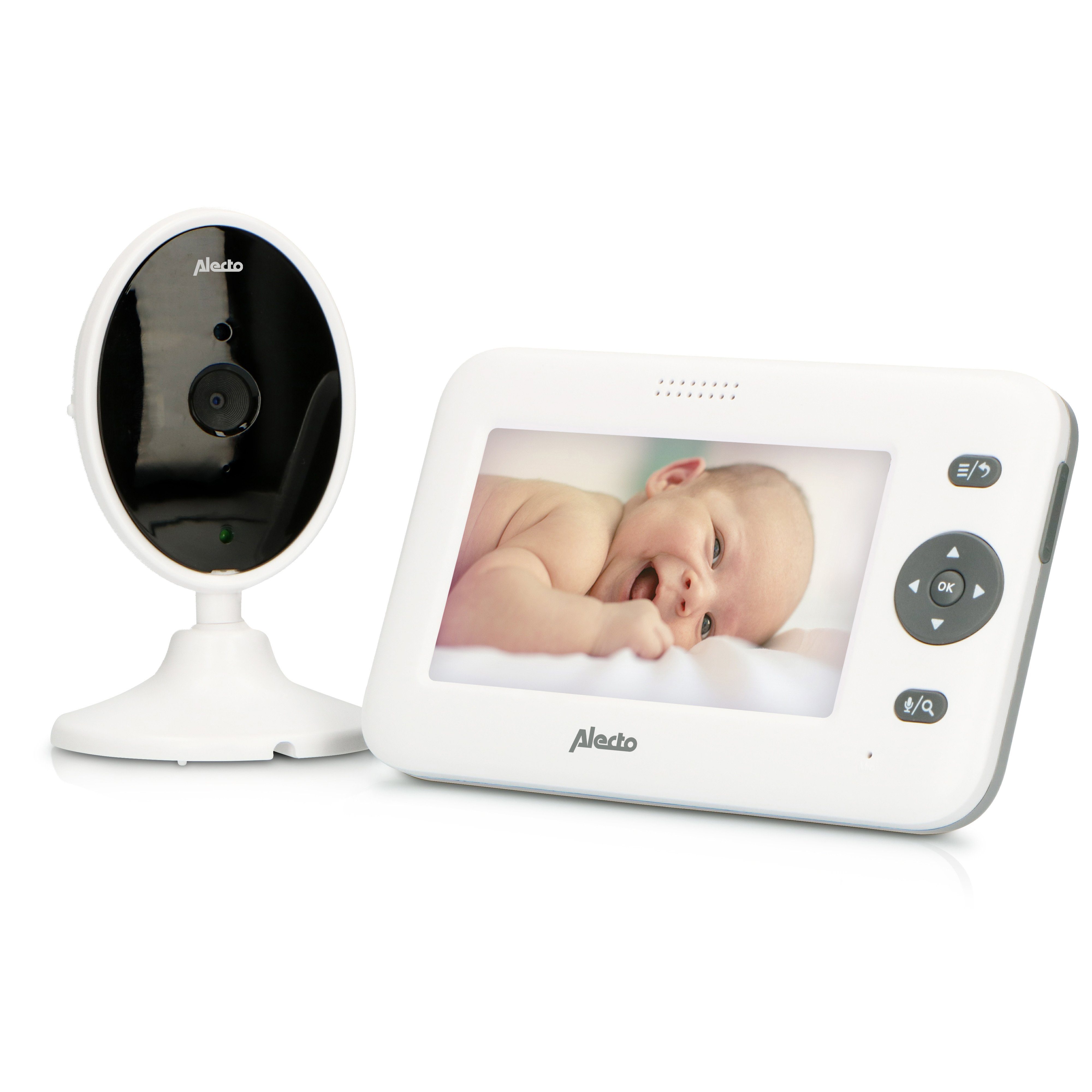 4.3"-Farbdisplay Video-Babyphone Alecto Kamera und mit DVM-140, Babyphone 1-tlg.,
