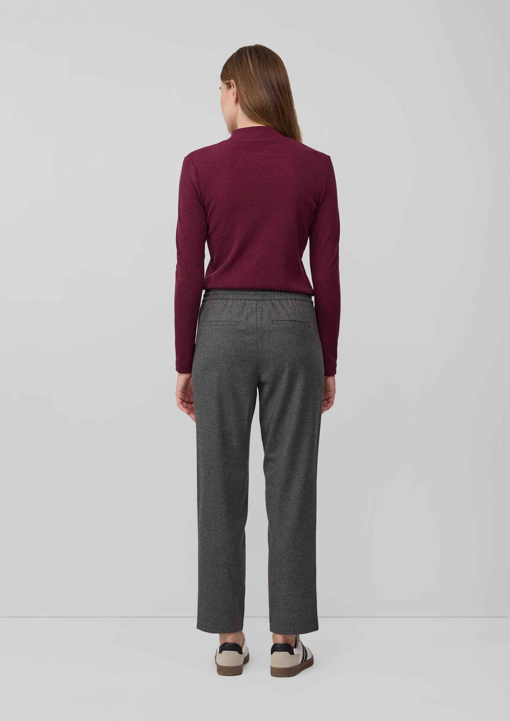 s.Oliver Chinos Hose 7/8-Flanell-Hose mit Elastikbund