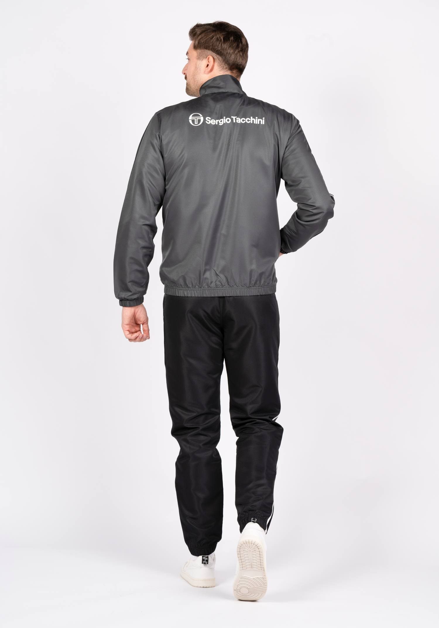 Sergio Tacchini Trainingsanzug Trainingsanzug Sergio Tacchini Agave (2-tlg., Jacke und Hose), Streifendetails