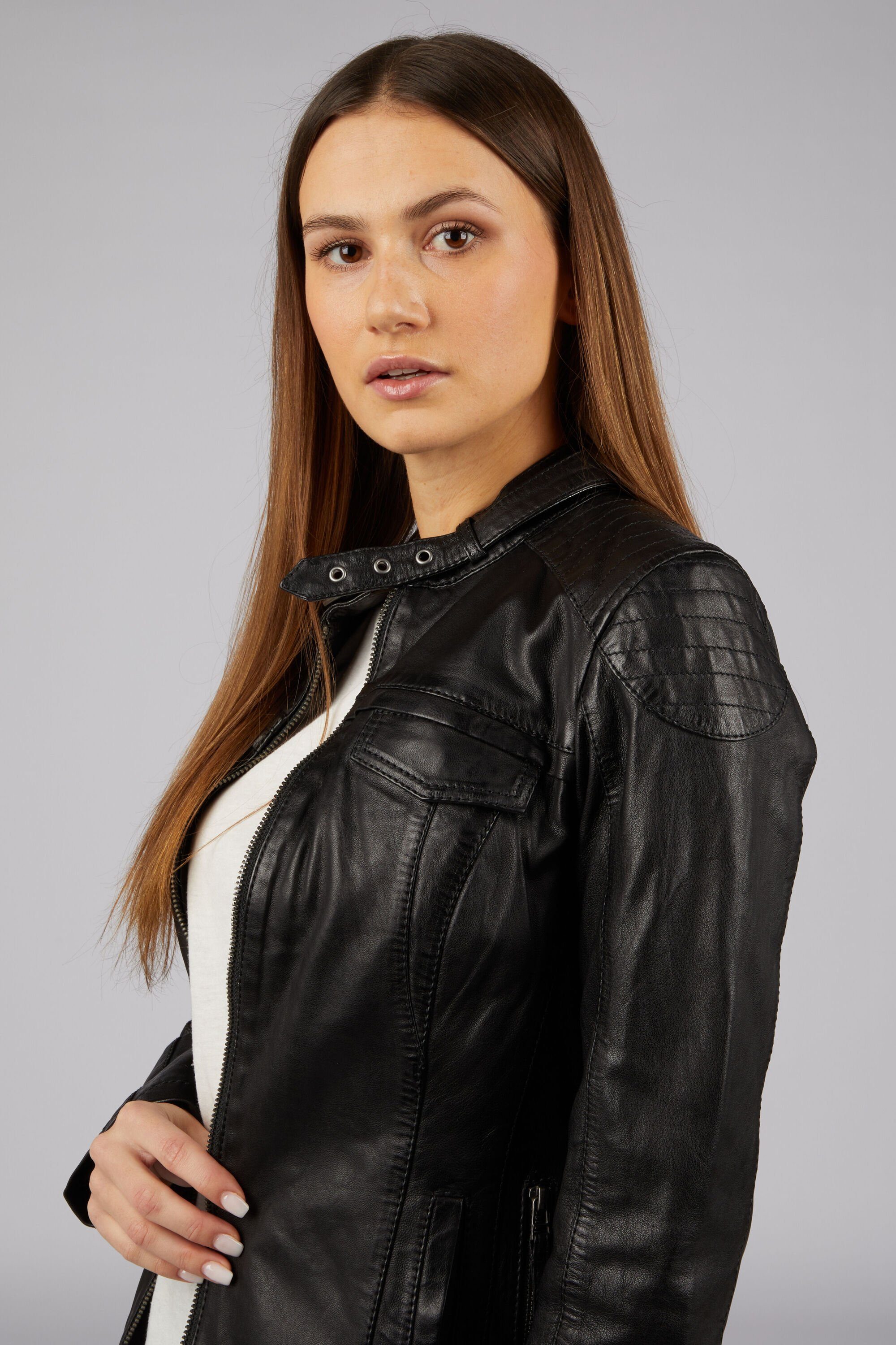 7eleven Lederjacke SEMILA (1-St) mit Zierschnalle