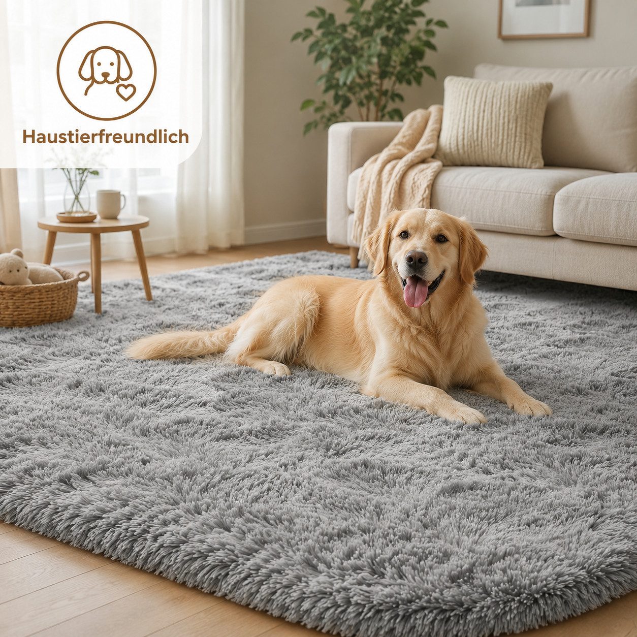 Lochas Hochflor-Teppich Hochflor-Teppich weich & kuschelig für Wohnzimmer und Schlafzimmer – Bild 5 von 5