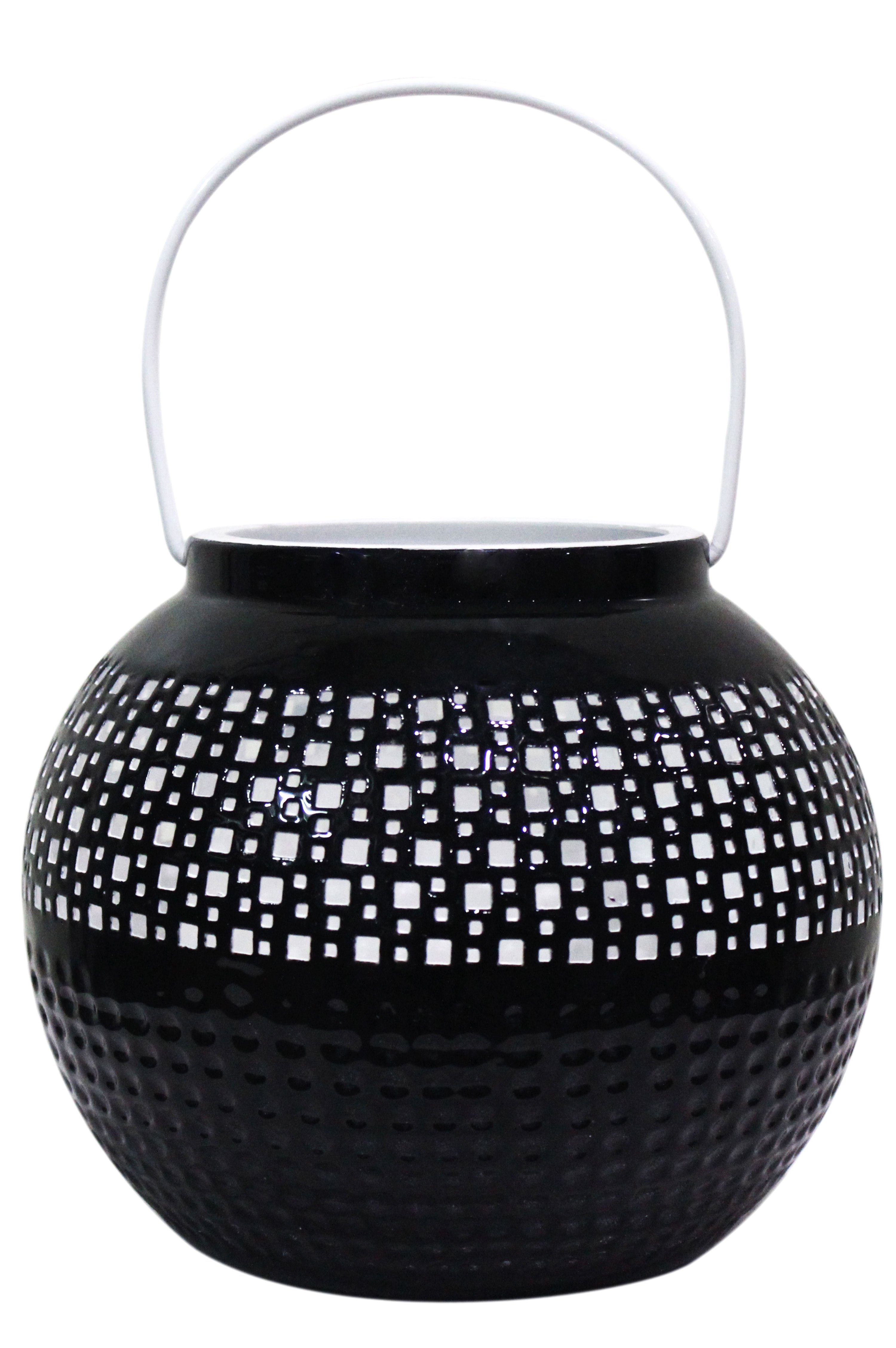 Marrakesch Orient & Mediterran Interior Teelichthalter Orientalisches Indisches Windlicht Bamika Schwarz (1 St), Handarbeit