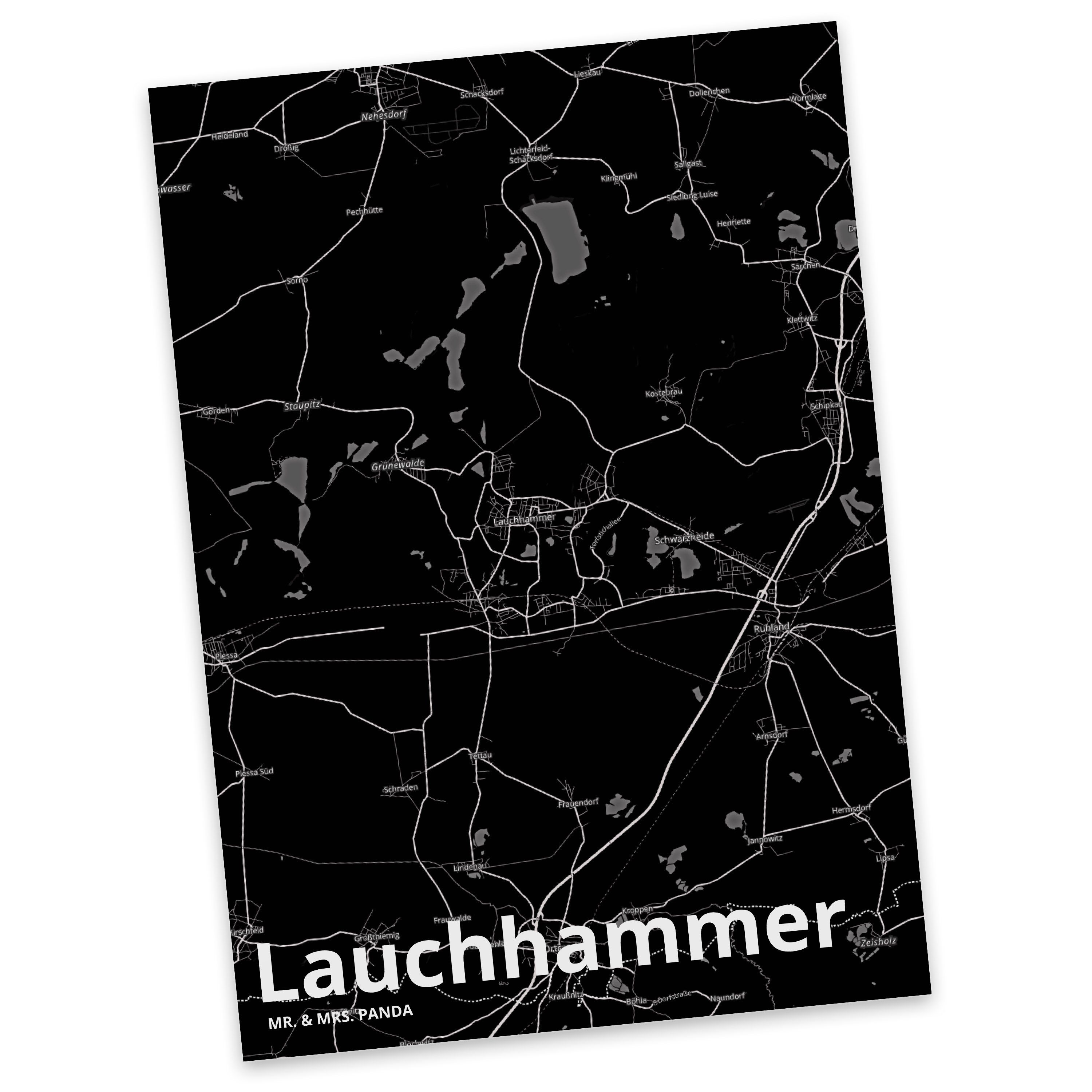 Mr. & Mrs. Panda Postkarte Lauchhammer - Geschenk, Dorf, Städte, Stadt, Geschenkkarte, Geburtsta
