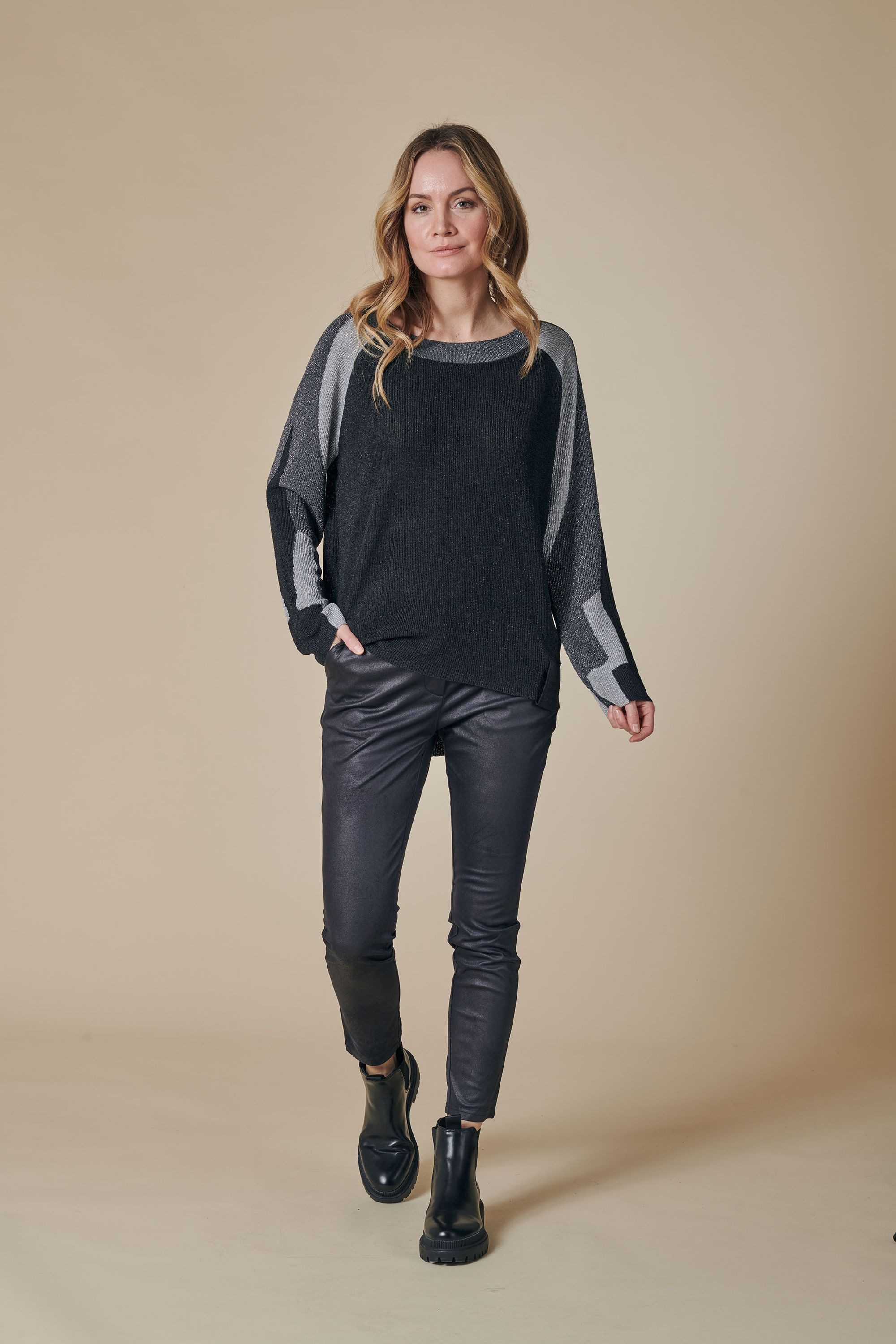 Zhrill Strickpullover Strickpullover ZHISABELLA LUREX Schwarz günstig online kaufen