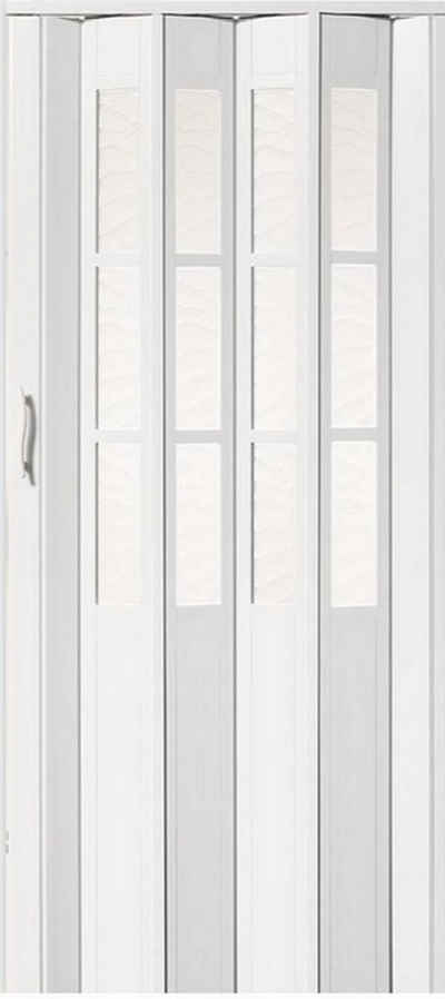 Vivaldi Falttür Schiebetür Tür weiß Fenster H. 203 cm B. bis 84 cm Neu cl011 (1 Karton, 1-St., 1 Set), teils vormontiert
