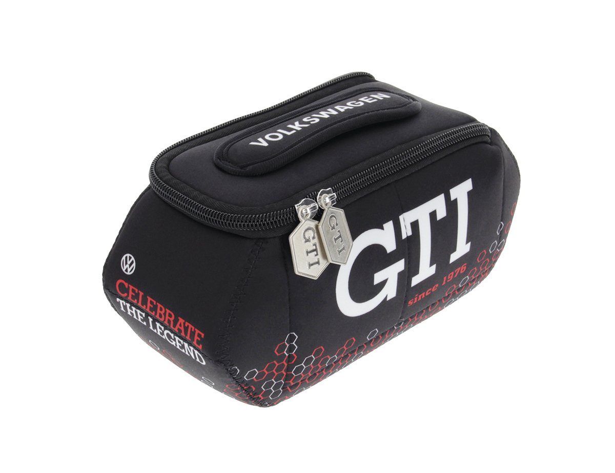 VW Collection by BRISA Federmäppchen Volkswagen Universaltasche im Golf GTI Design, Kosmetiktasche aus Neopren, 22,5 x 9 x 12cm