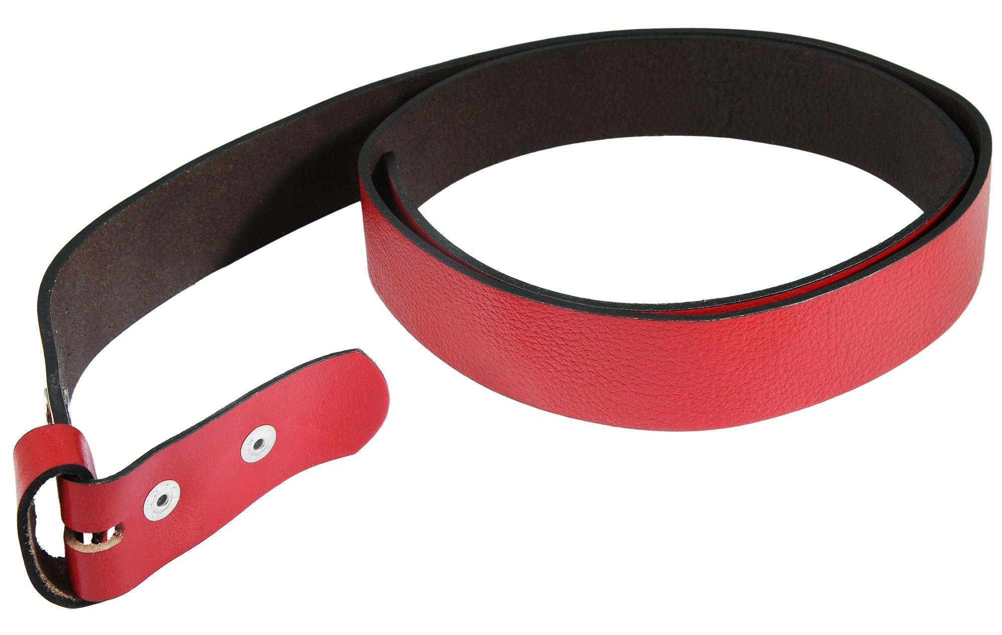 Leonardo Verrelli Ledergürtel Echtleder, rot, für Wechselschnallen, 85 - 125 cm (Bundweite)