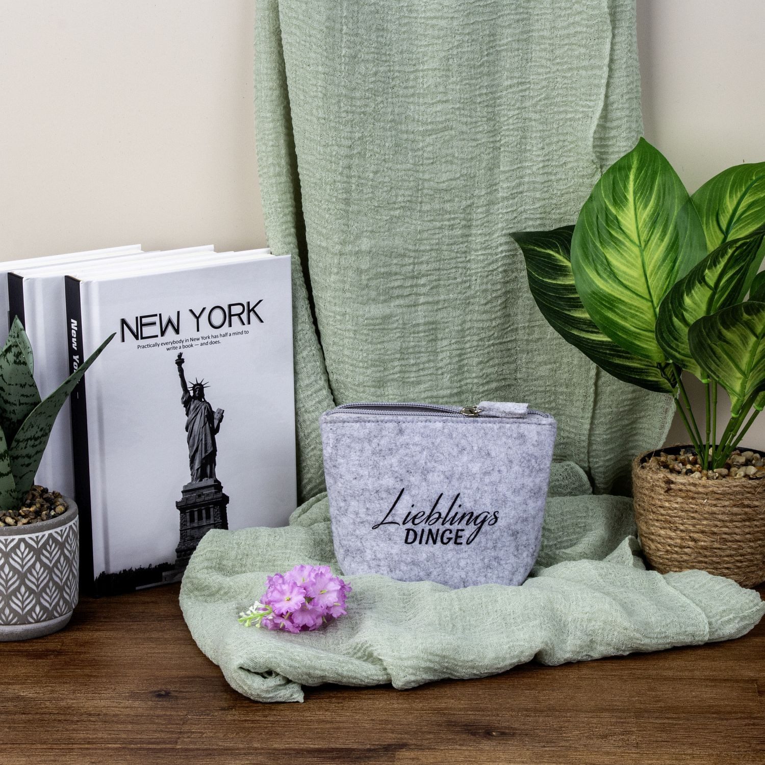 Mel-O-Design Kosmetiktasche Schminktasche kleine Filztasche mit Aufschrift günstig online kaufen