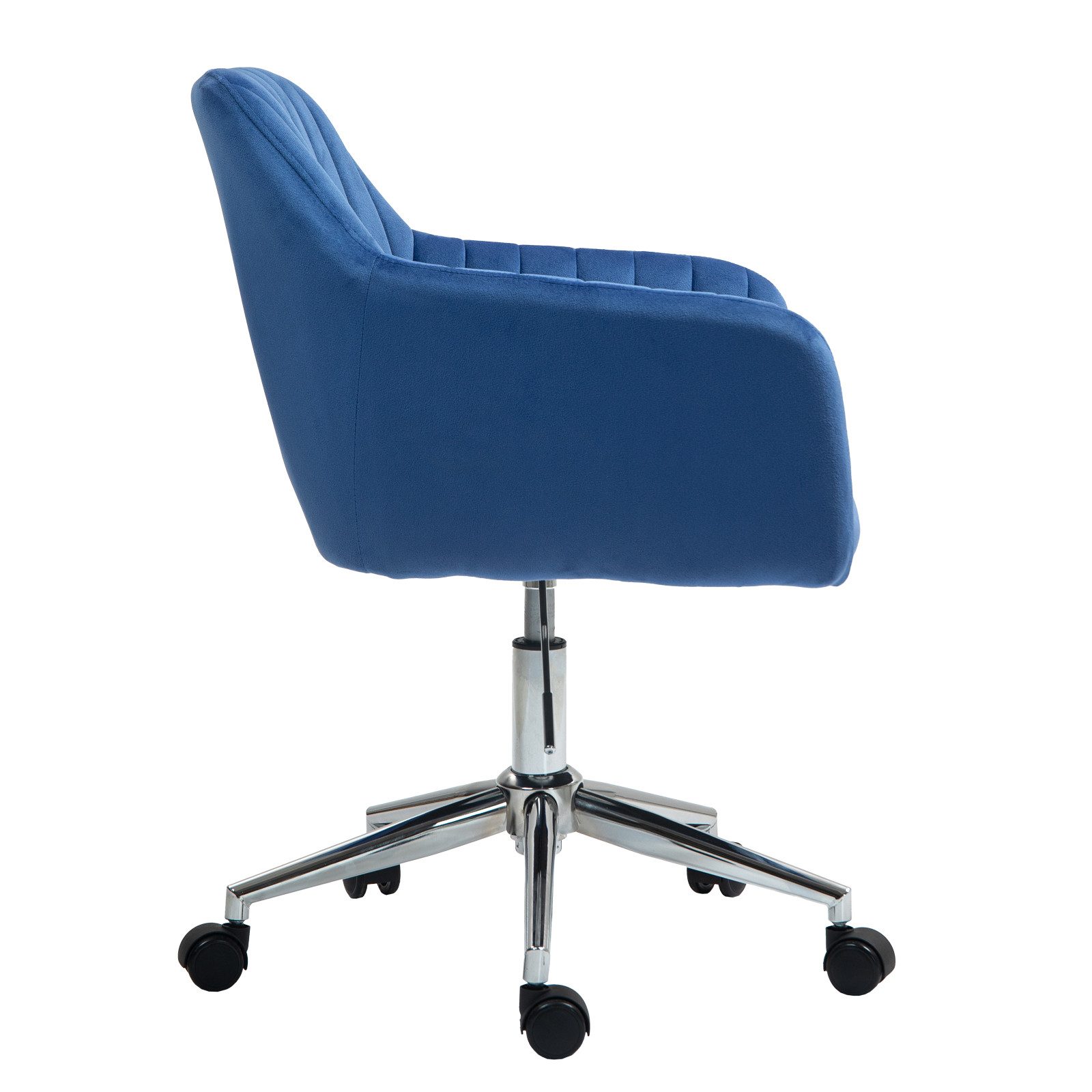 SVITA Bürostuhl OLIVER, Schreibtischstuhl, Drehbar, Höhenverstellbar, Samt, Blau