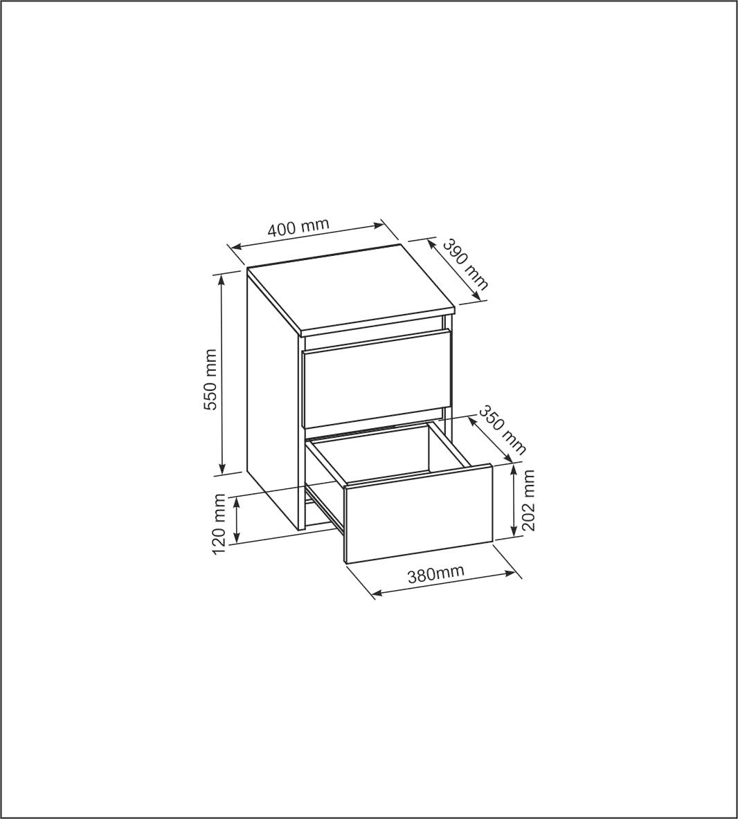 meble masztalerz Nachttisch Modernes Design mit glatten Seiten, belüftet un günstig online kaufen