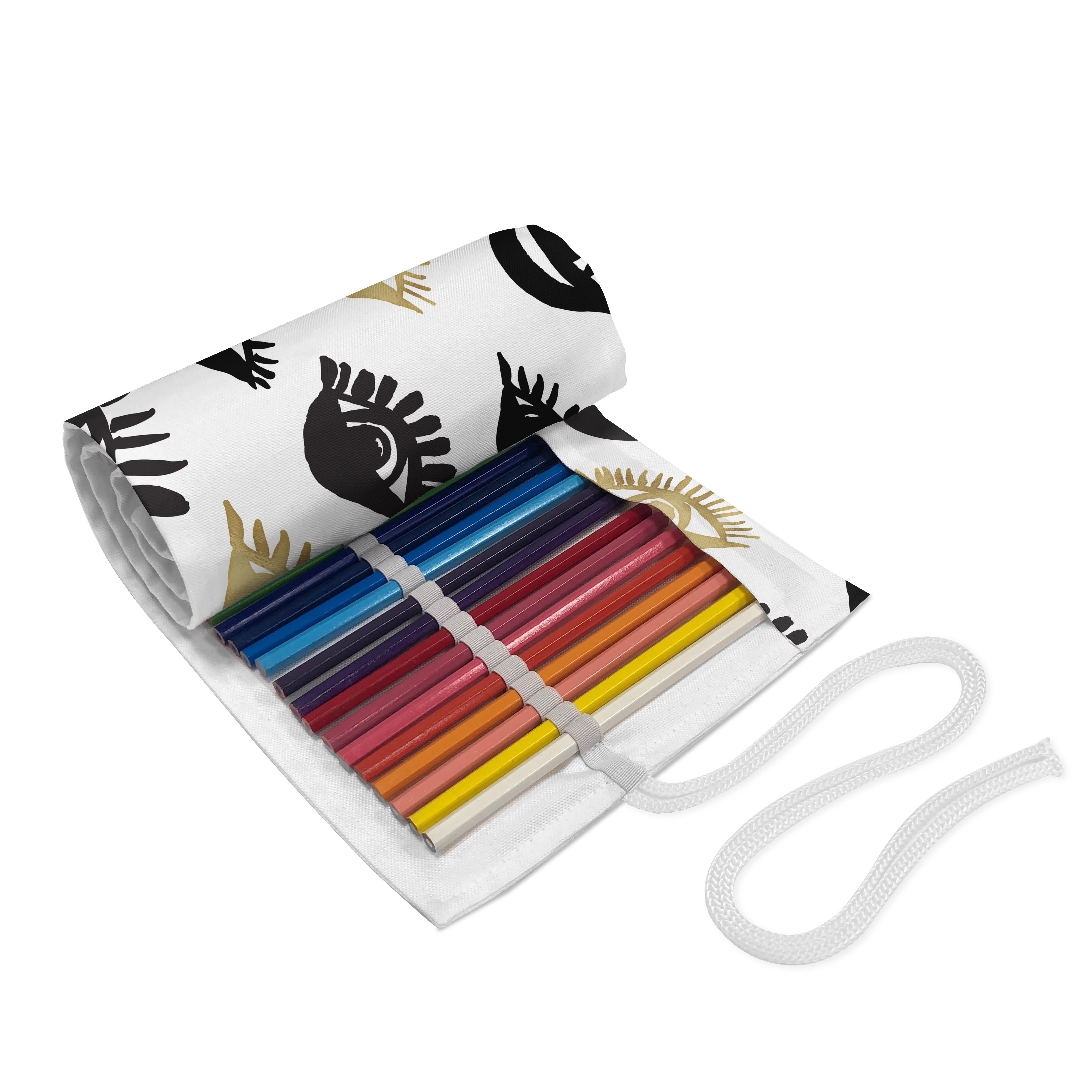 Abakuhaus Federmäppchen langlebig und tragbar Segeltuch Stiftablage Organizer, Trippy Frauenaugen Liebe Moderne Kunst