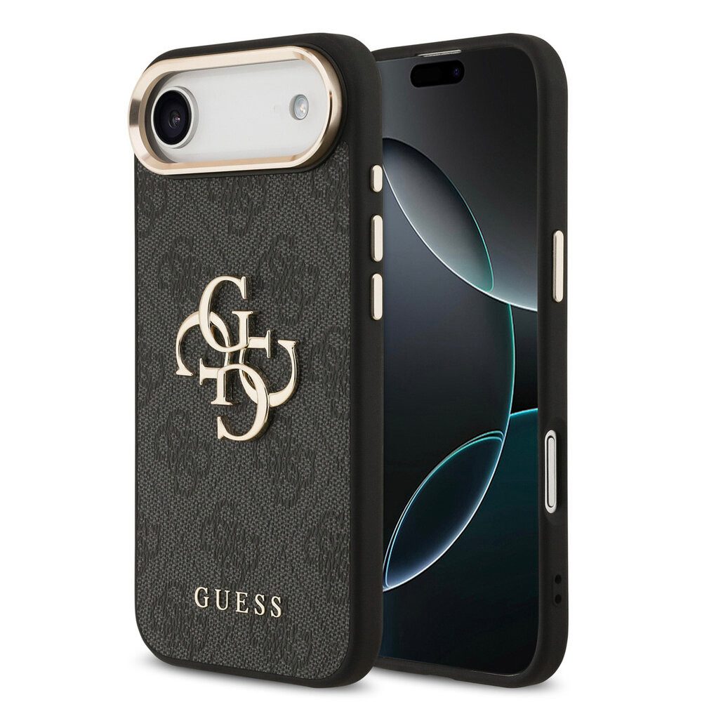 Guess Handyhülle GUESS Case für iPhone Air Metal Logo Gold Hülle Cover Schwarz