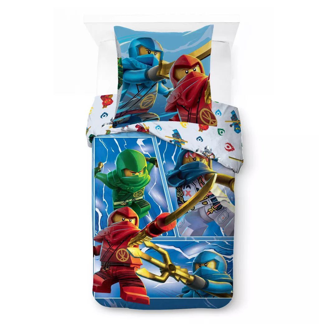 LEGO® Kinderbettwäsche Lego Ninjago Warriors Kinder-Bettwäsche 100x135 cm + 40x60 cm