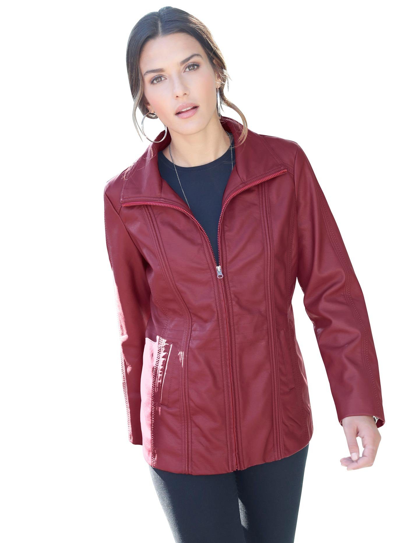 Rote Damenkunstlederjacke kaufen » Lederimitat-Jacke | OTTO