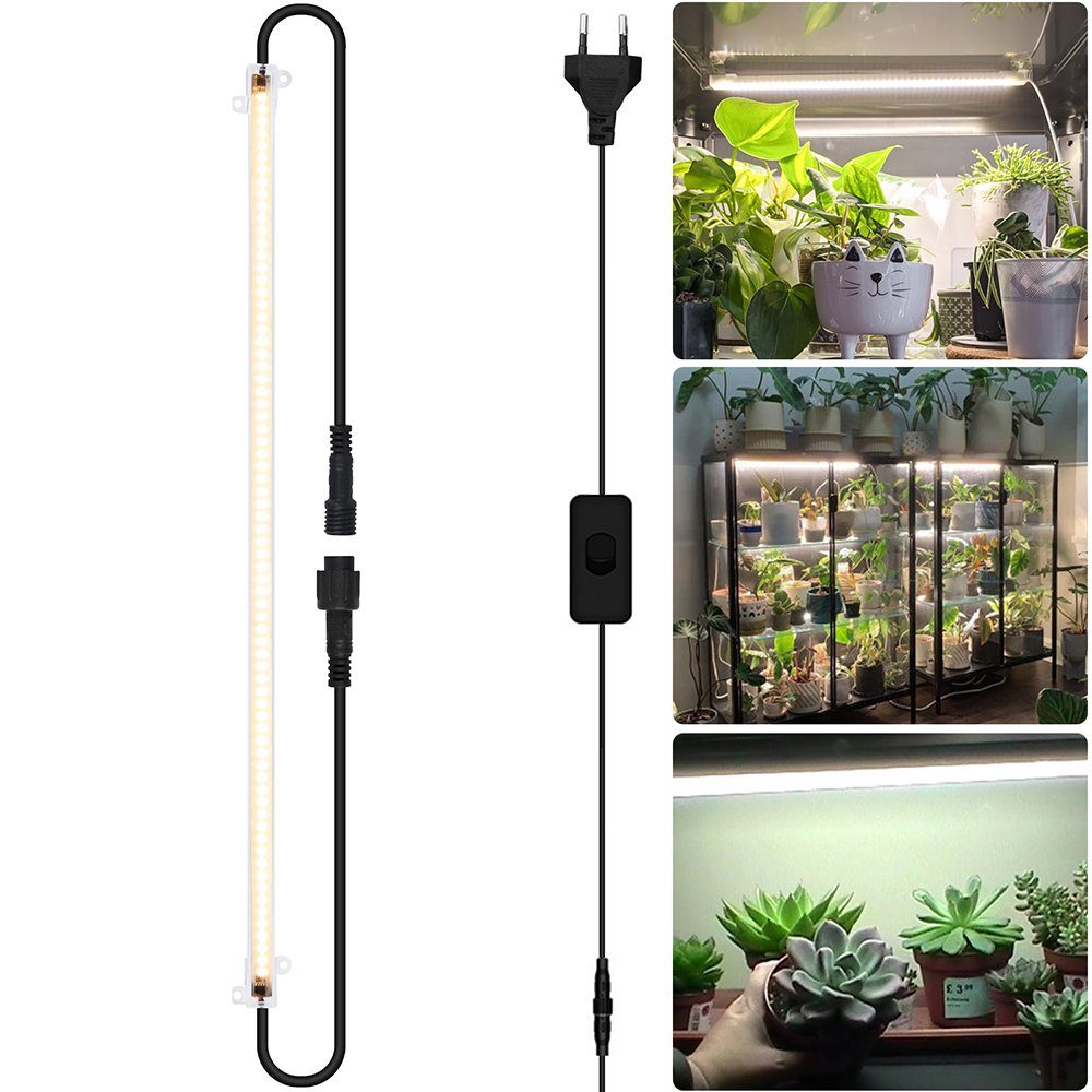 Rosnek Pflanzenlampe 30/50cm, Anschließbar, Sonnenlicht, für Zimmerpflanzen Sämlinge, Sonnenlicht, Blüte Fruchtgemüse