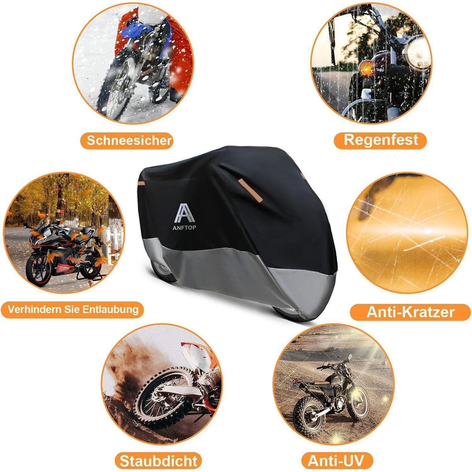 LuxusKollektion Faltgarage Motorradabdeckung Wasserdicht Winterfest 210D Outdoor 250x105x125 cm