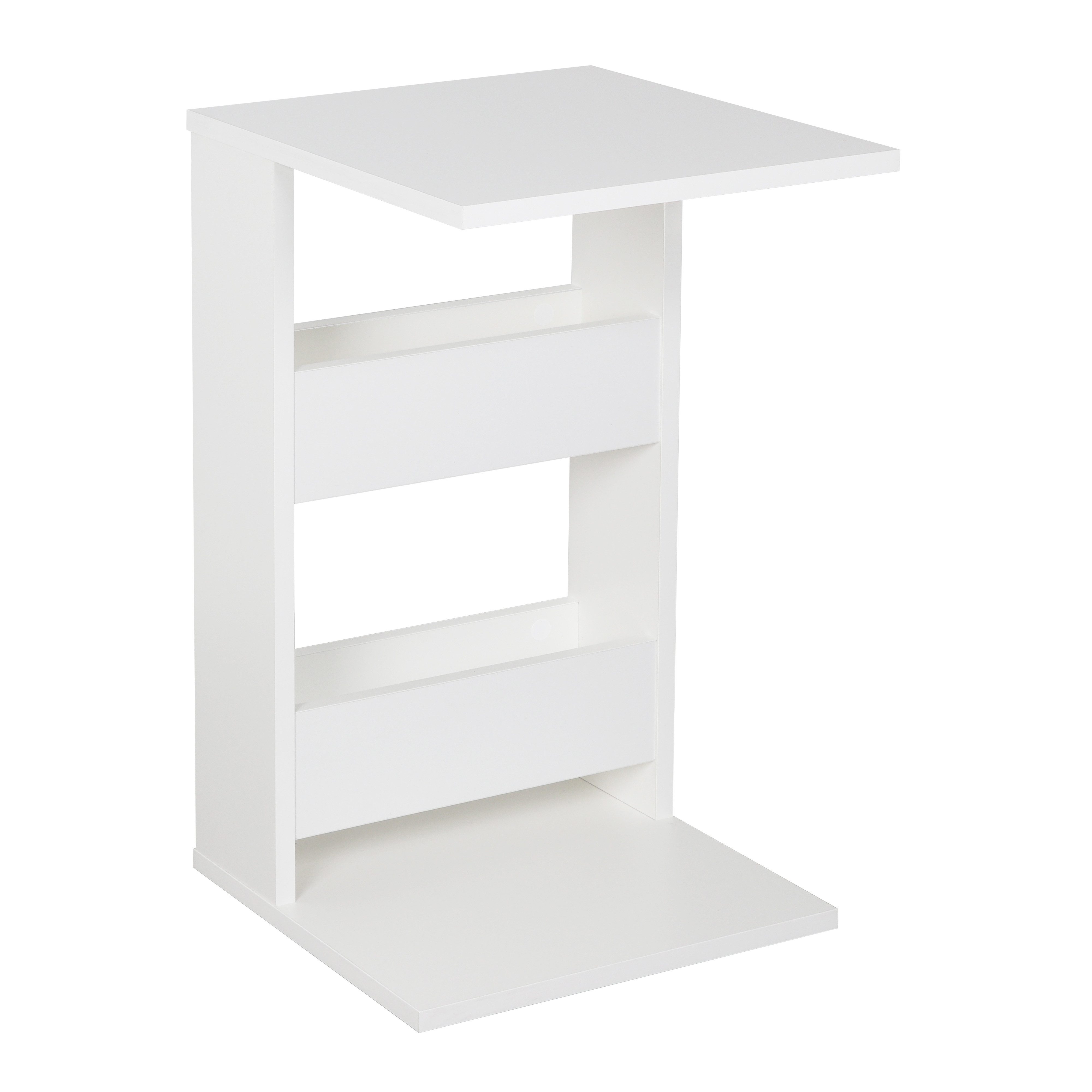RICOO Beistelltisch WM042-WM (1-St), Sofatisch mit Stauraum Ablage Wohnzimmer Tisch Nachttisch Kaffeetisch