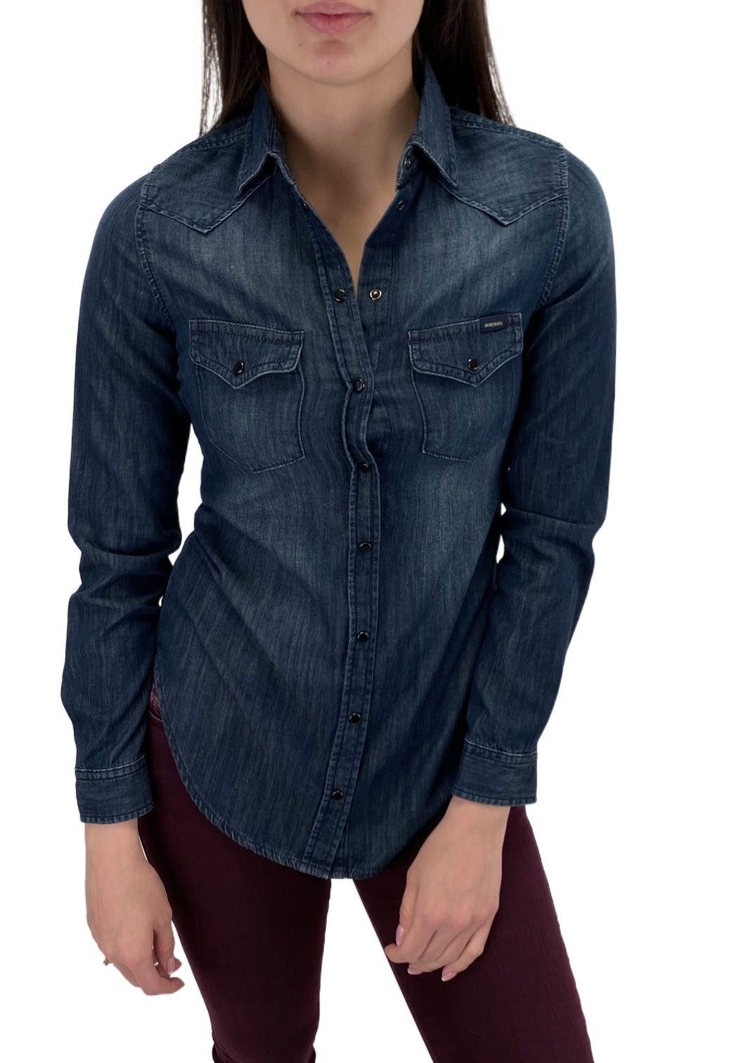 Diesel Langarmhemd Diesel DE-PRATT Camicia Damen Jeanshemd RWAKH