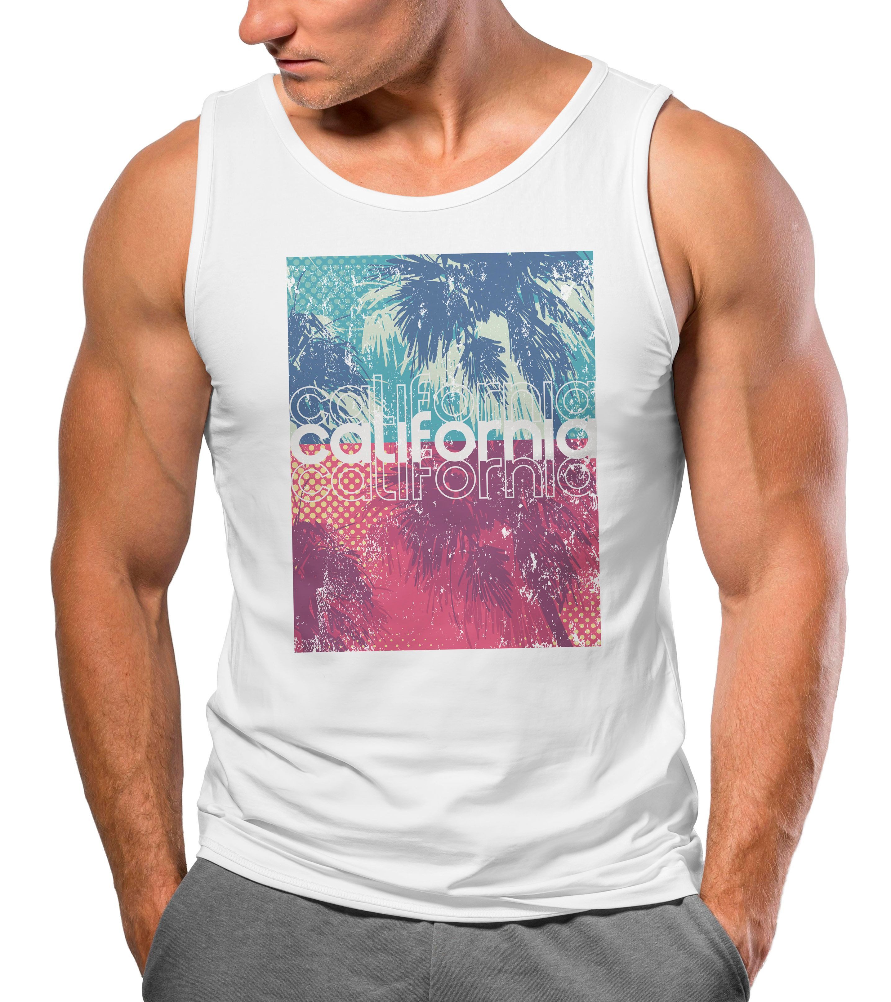 Neverless Tanktop Herren Tank-Top California Palmen günstig online kaufen