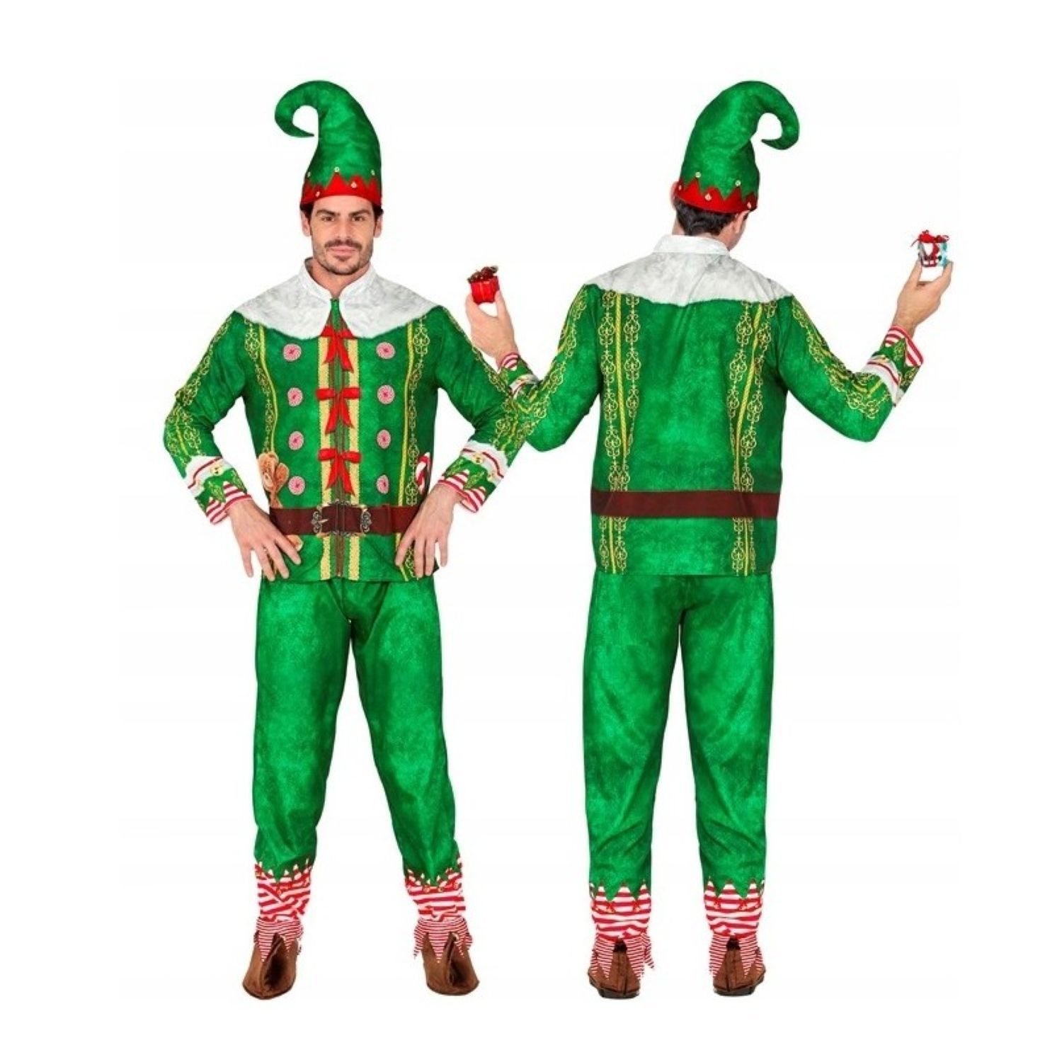 Widmann S.r.l. Kostüm Kostüm 'Elf' Santas kleine Helfer, Oberteil, Hose