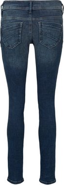 TOM TAILOR Slim-fit-Jeans Alexa Slim mit Knopfleiste und dekorativ gesteppter Passe