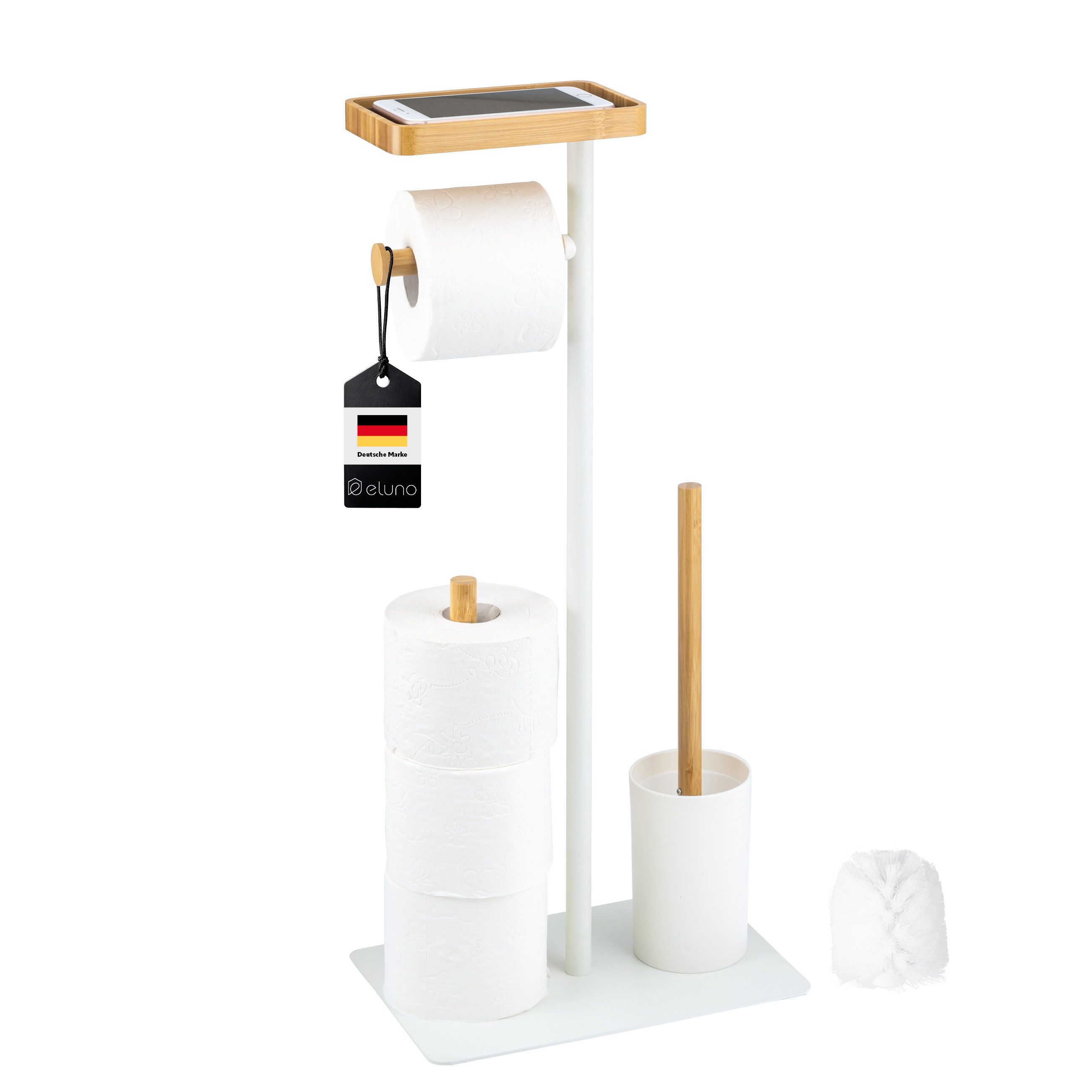 eluno WC-Garnitur Stand-WC-Garnitur 4in1, WC-Bürste, (Ersatz)Rollenhalter, günstig online kaufen