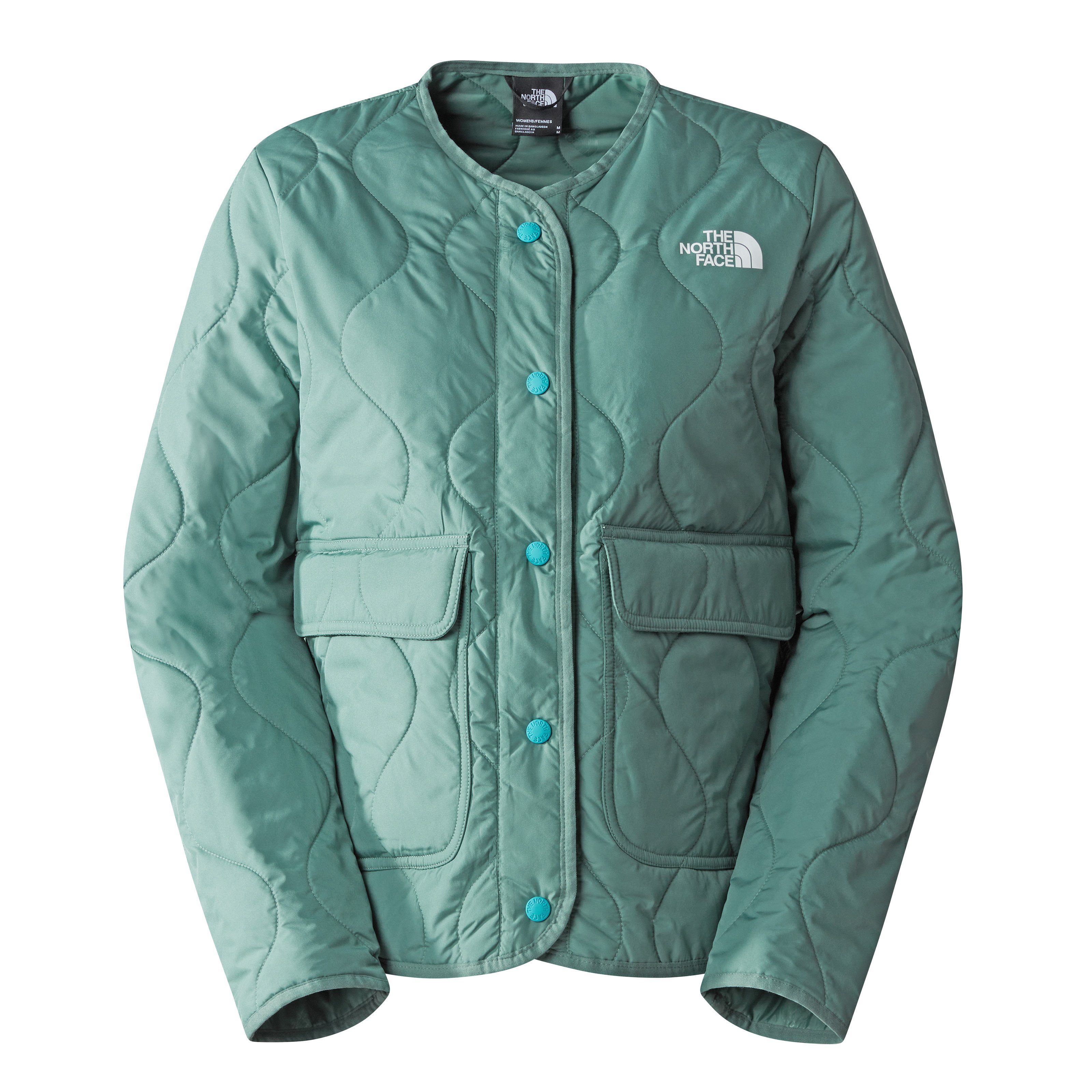 The North Face Steppjacke W QUILTED Schulter und mit LINER green auf Schlüsselbein Logodrucken AMPATO